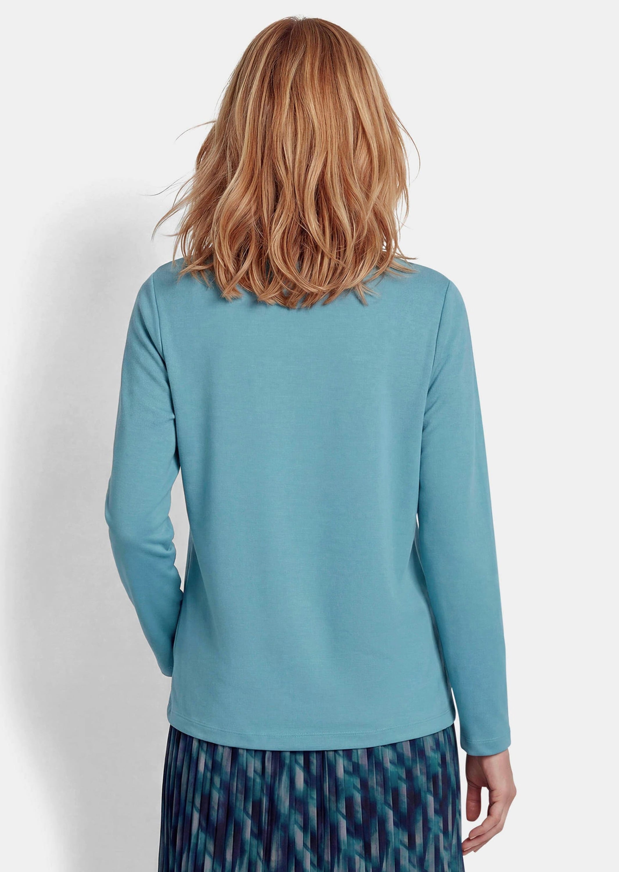 GOLDNER Sweatshirt »Kurzgröße Sweatshirt mit U-Boot-Ausschnitt«, Tunnelzug Zierband am Ausschnitt
