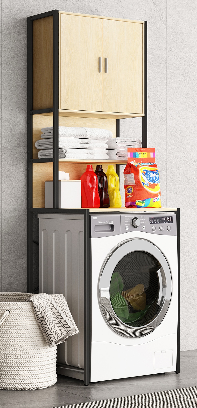 VCM Waschmaschinenumbauschrank »Waschmaschine Toilette Überbau Schrank Edino«