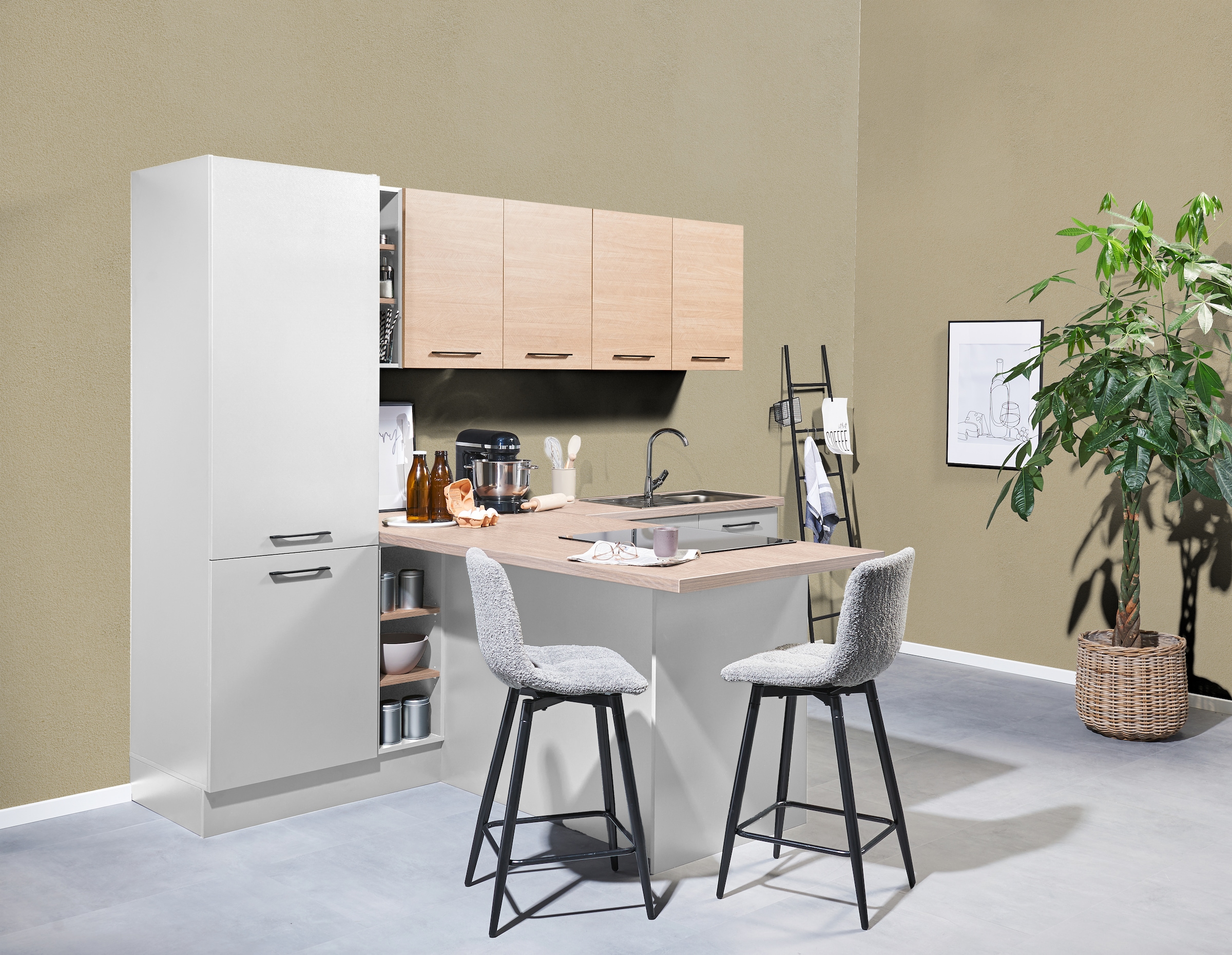 BASIC by Balculina Küchenzeile »Girona B/H/T 265x211x200 cm« Breite 265cm, wahlweise mit E-Geräte, Softclose