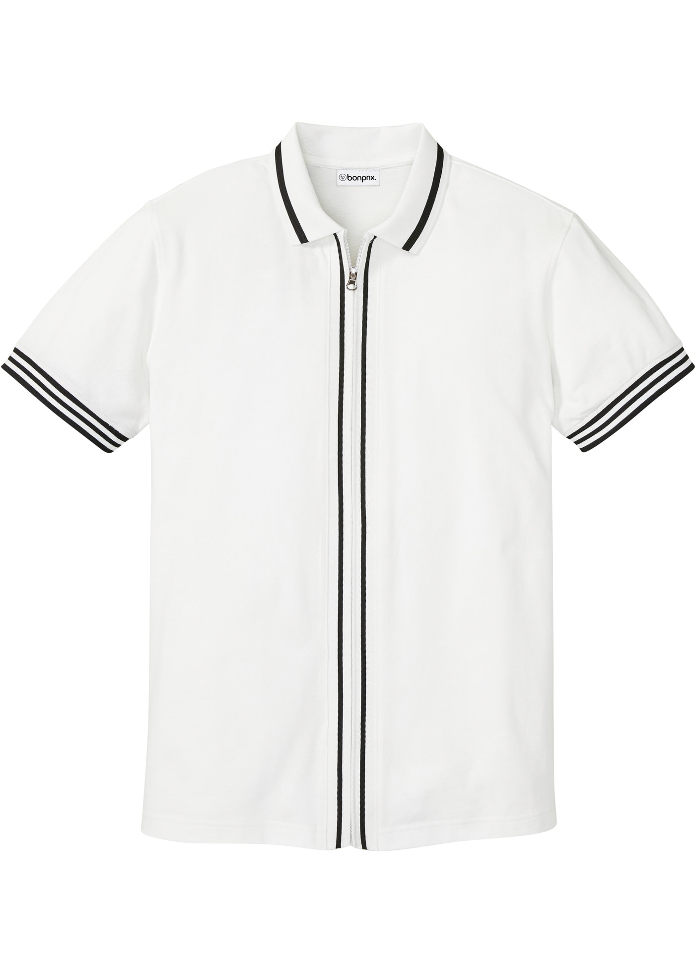 bonprix Poloshirt Kurzarm, mit Reißverschluss, aus reiner Baumwolle