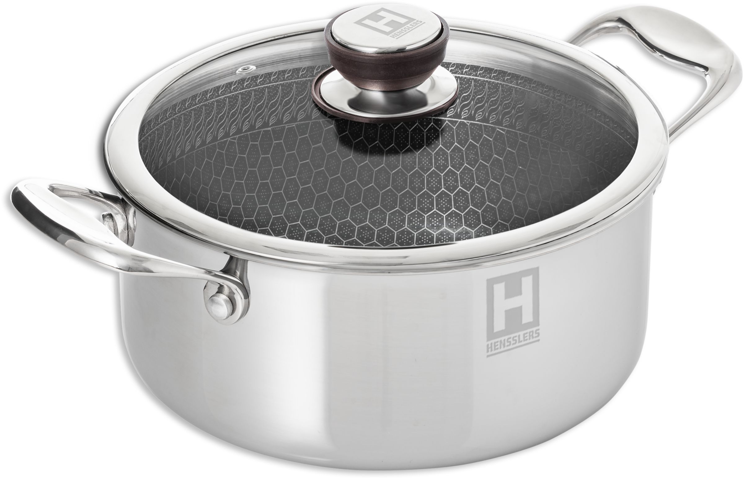 HENSSLERS Topf-Set Set, 1 Universaltopf Ø 20 cm und Ø 24 cm mit Deckel, 1 Stieltopf 2,2 l, 5 Stk. tlg. Edelstahl