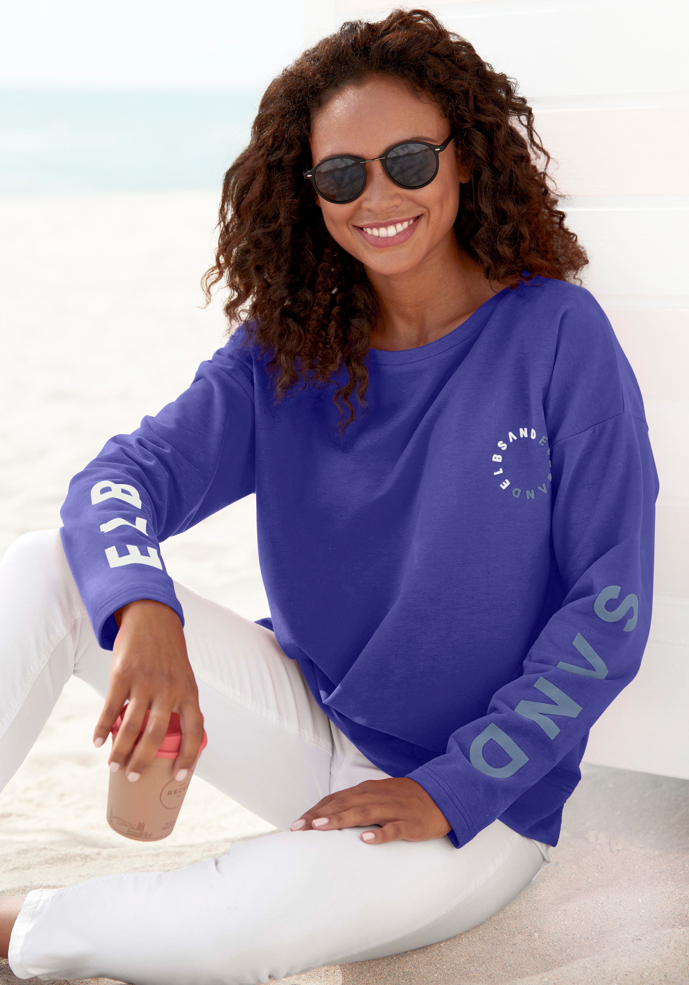 Elbsand Sweatshirt »Anvor«, mit Logoprints auf den Ärmeln, sportlich-casual