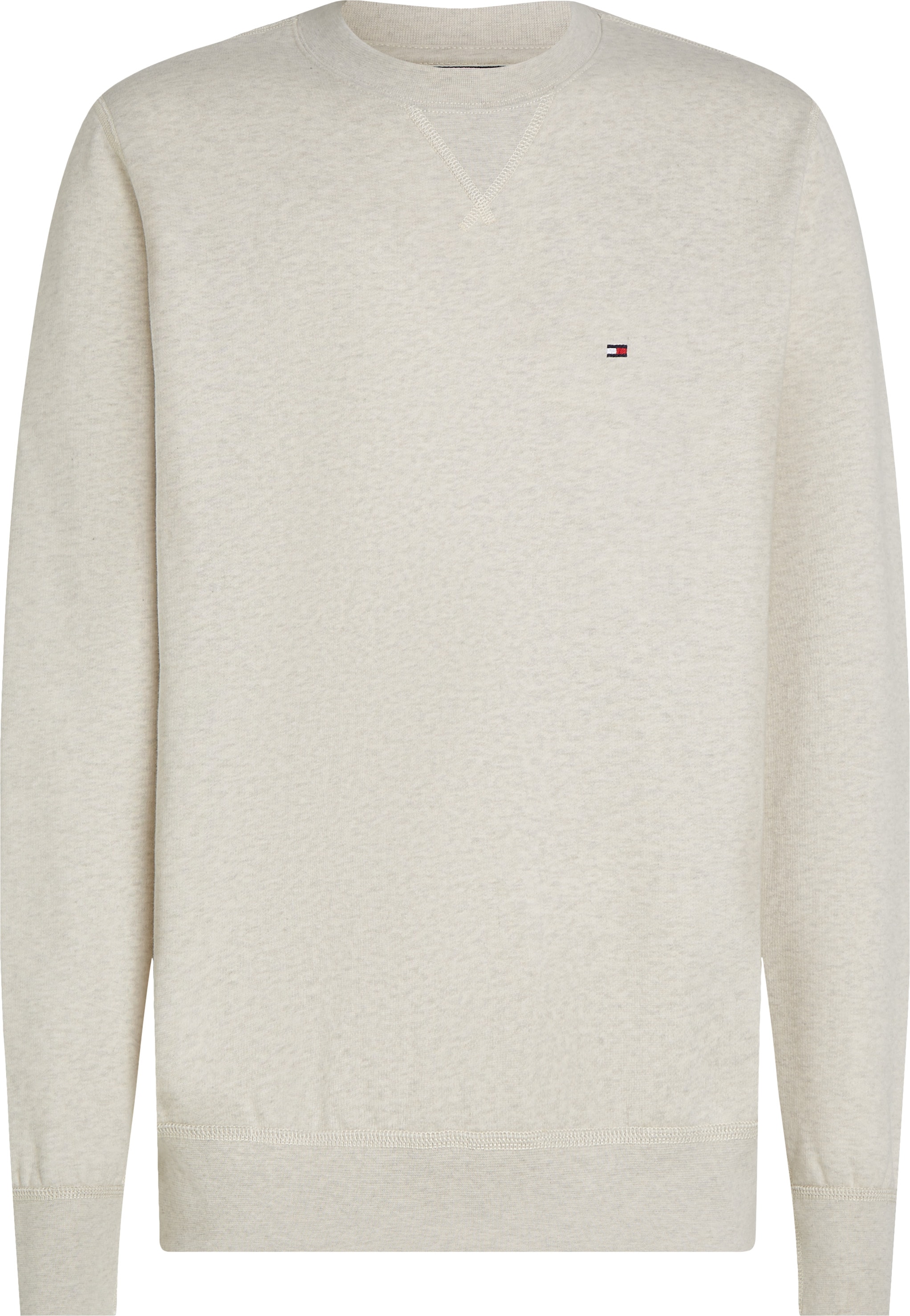 Tommy Hilfiger Sweatshirt »ESS SEASONAL FLEECE CREWNECK mit Rundhals und Stickerei«, unifarben, casual, regular fit, Baumwollmix, Rundhals