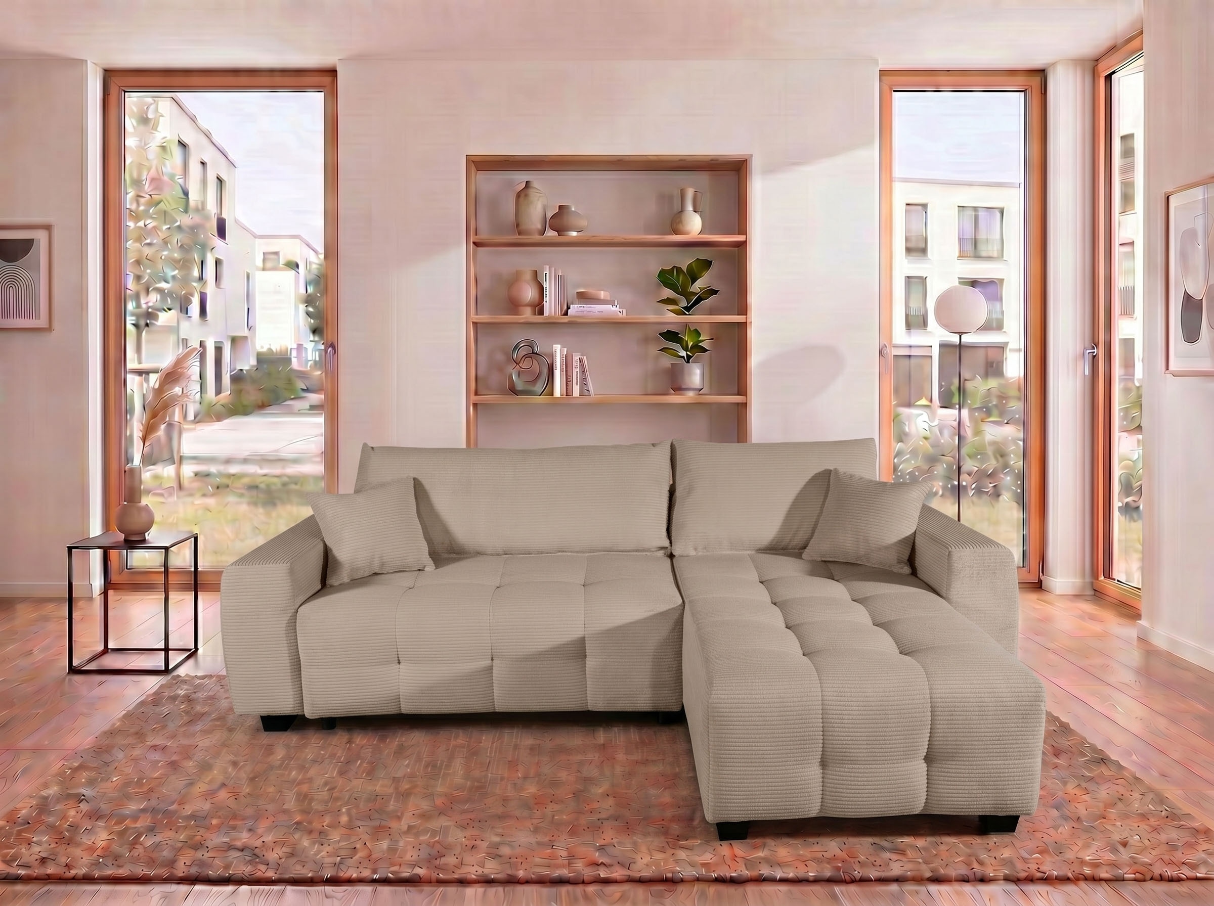 OTTO home Ecksofa »Bella L-Form, B: 234 cm - OTTO. Verlässliche Qualität.« Ecksofa,Schlaffunktion,Bonnelfederkern,Rückenkissen