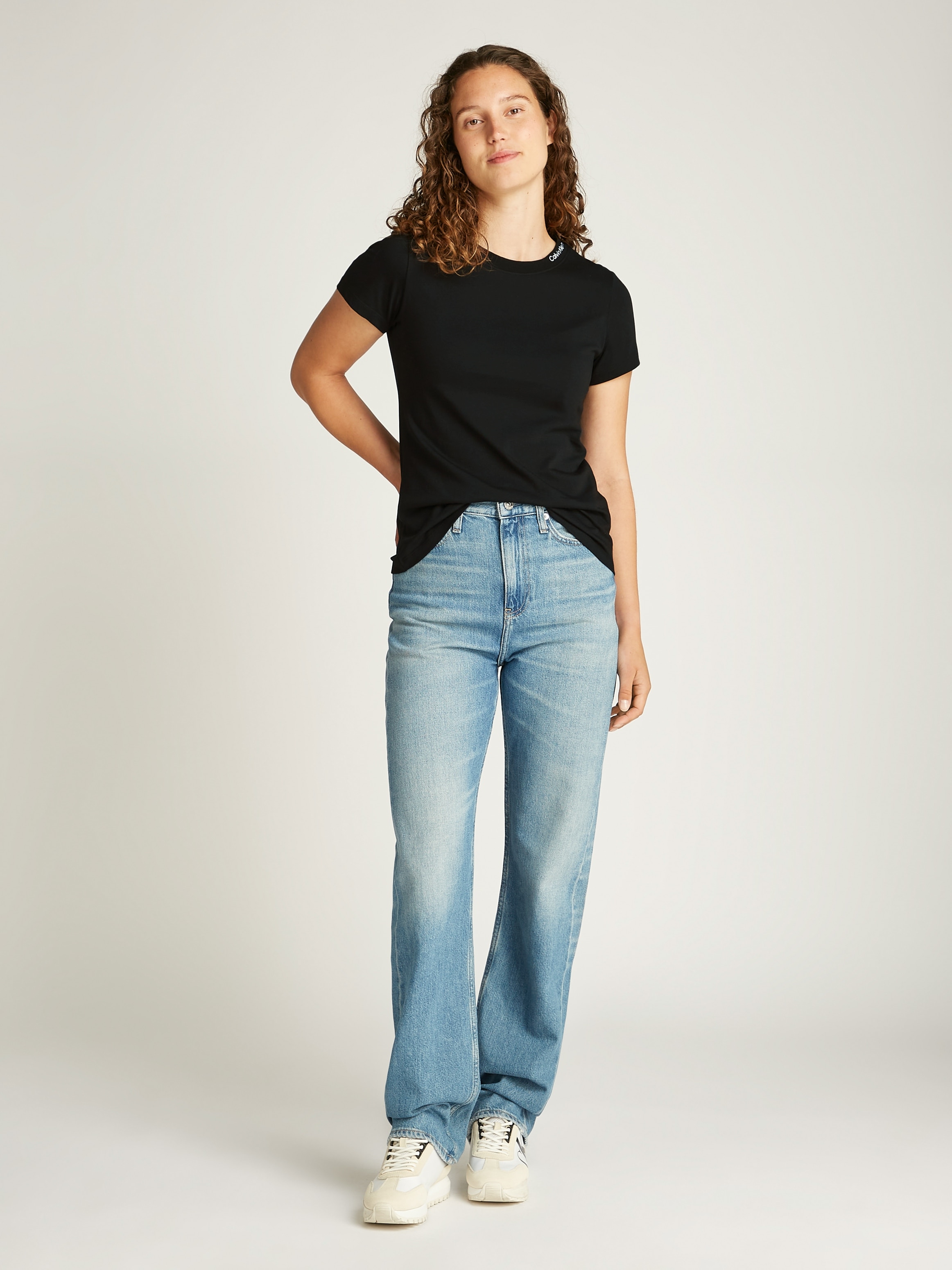 Calvin Klein Jeans T-Shirt »LOGO ELASTIC T-SHIRT«, mit Logostickerei