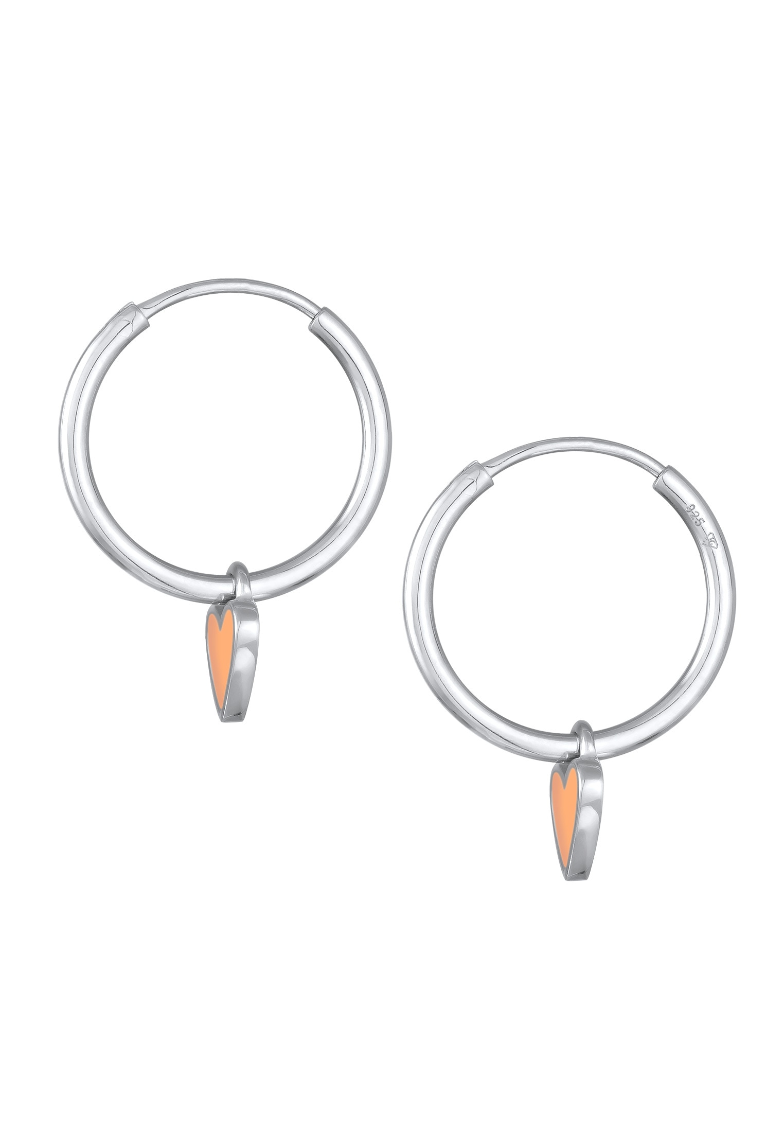 Elli Paar Creolen »Ohrringe Creolen Herz Love Emaille 925 Silber«
