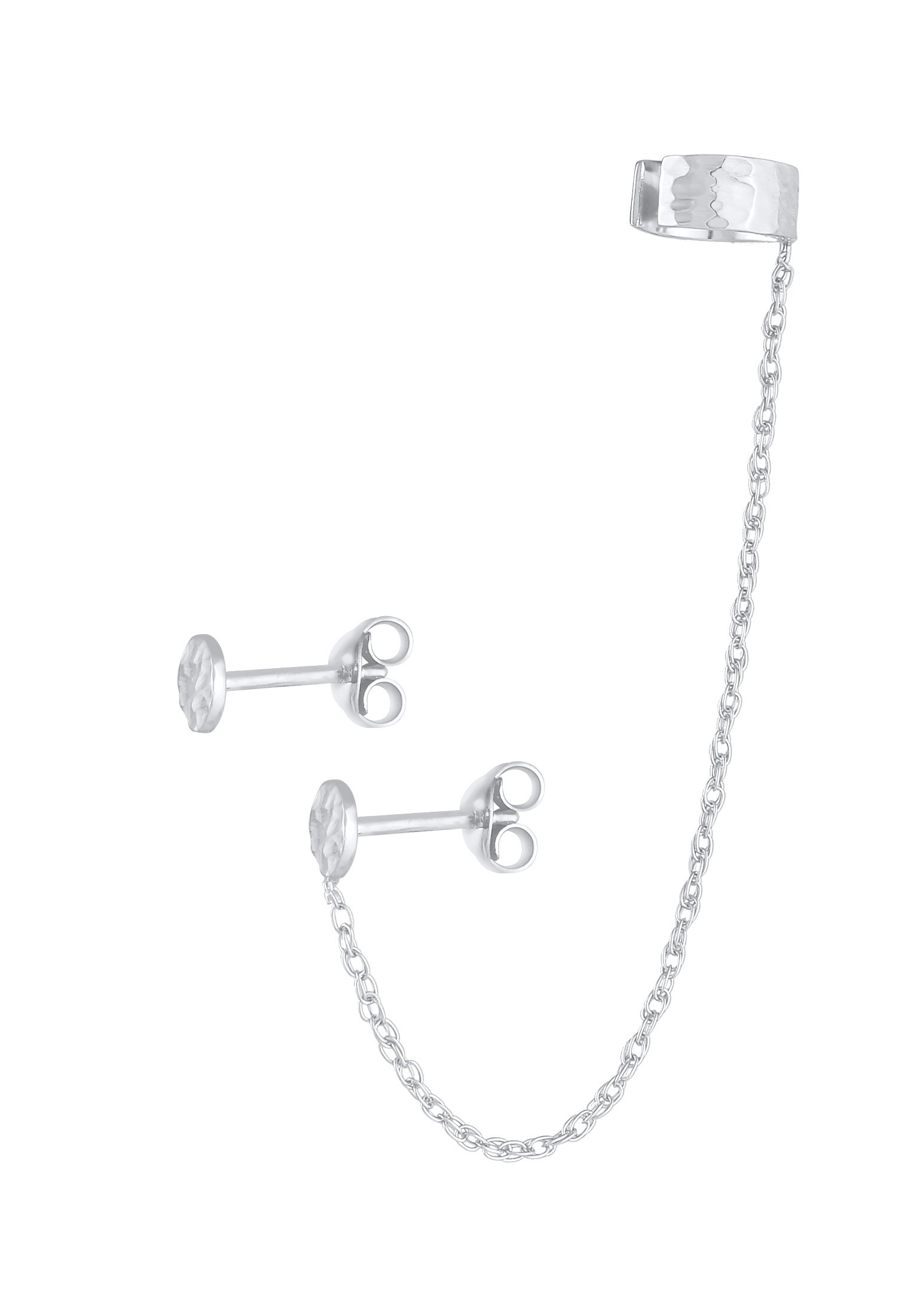 Elli Paar Ohrhänger »Ohrringe Earcuff Stecker Rund Organic Struktur 925 Silber«