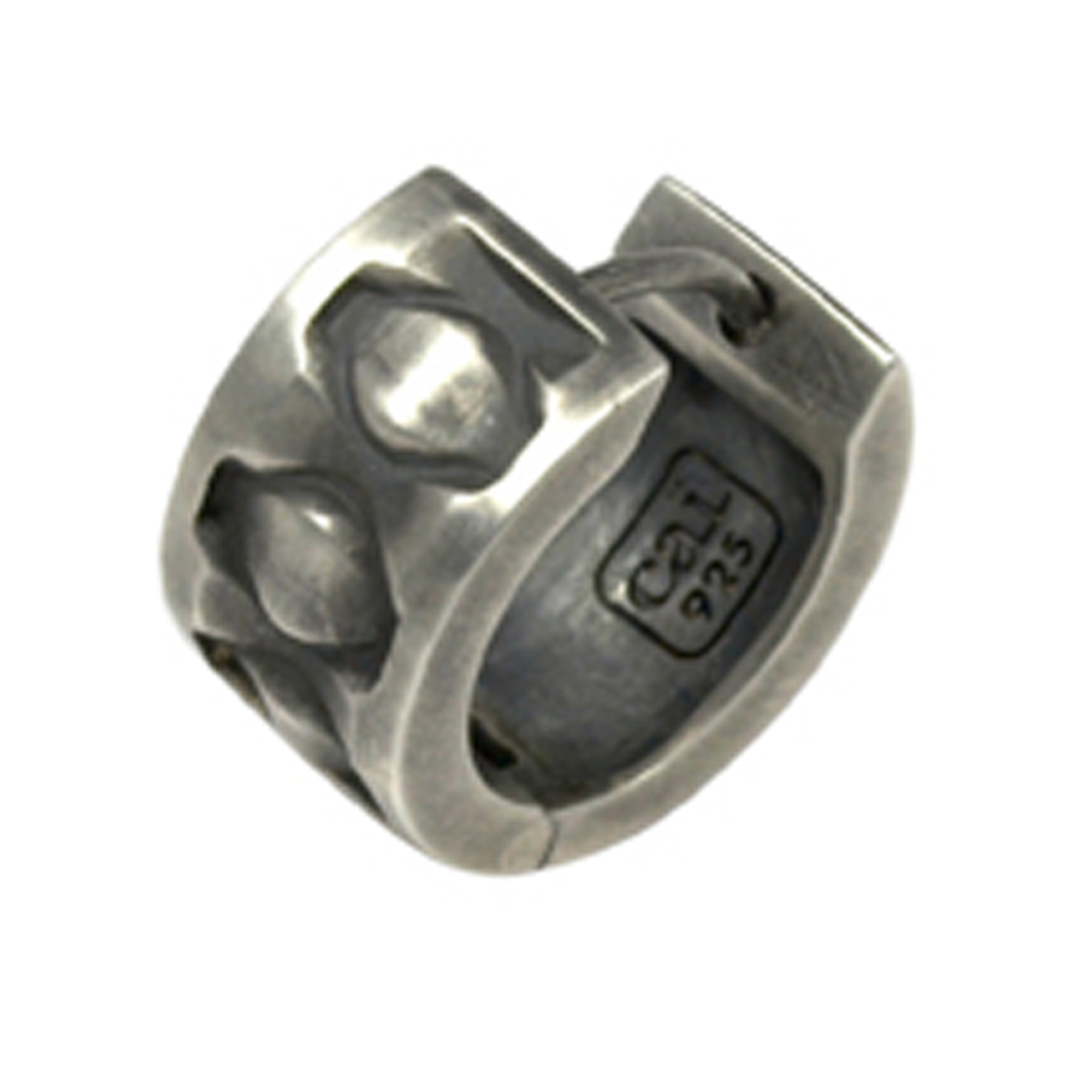 CAÏ Paar Creolen »925/-Sterling Silber rhodiniert matt oxidiert«, mit Geschenketui