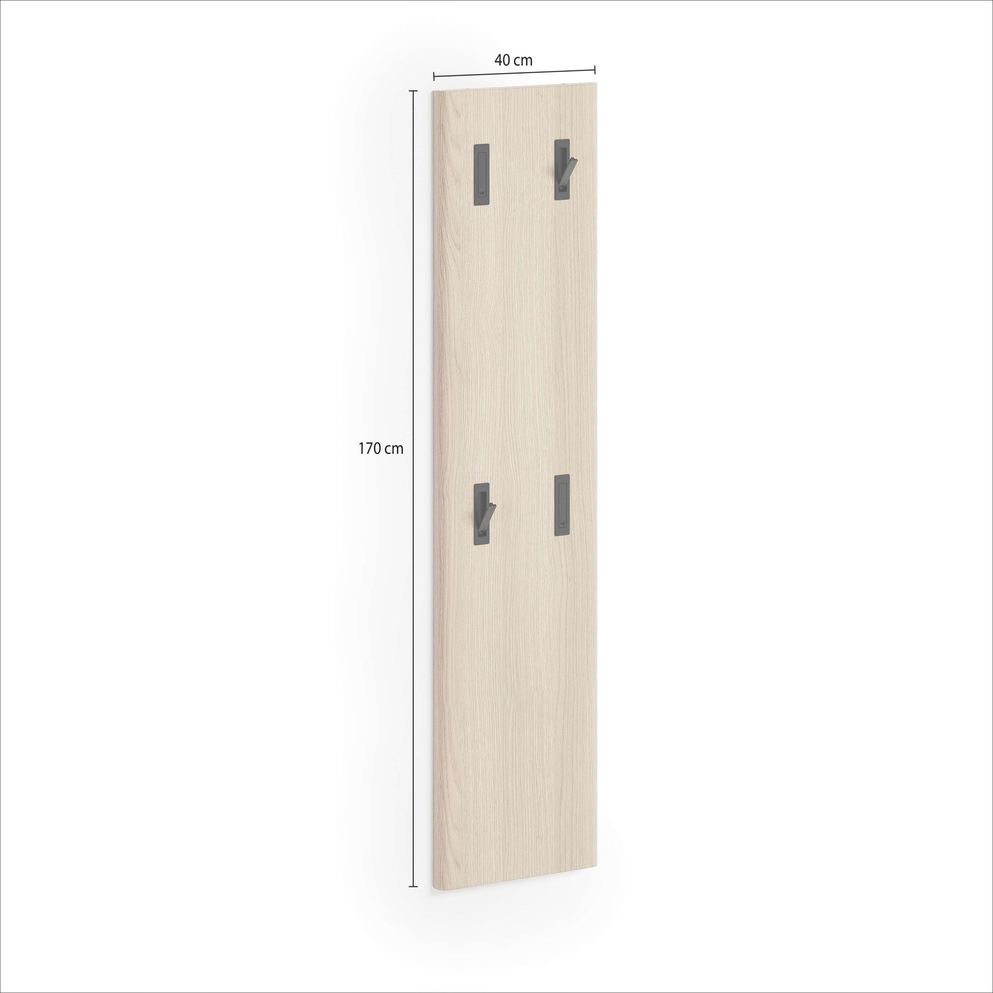 Home affaire Garderobenpaneel »DILLON, Garderobenwand, Paneel, 4 Klapphaken, Made in Italy,« 1 Stk. tlg. Breite 40 cm, Höhe 170 cm, mit abgerundeten Seiten, Made in Italy