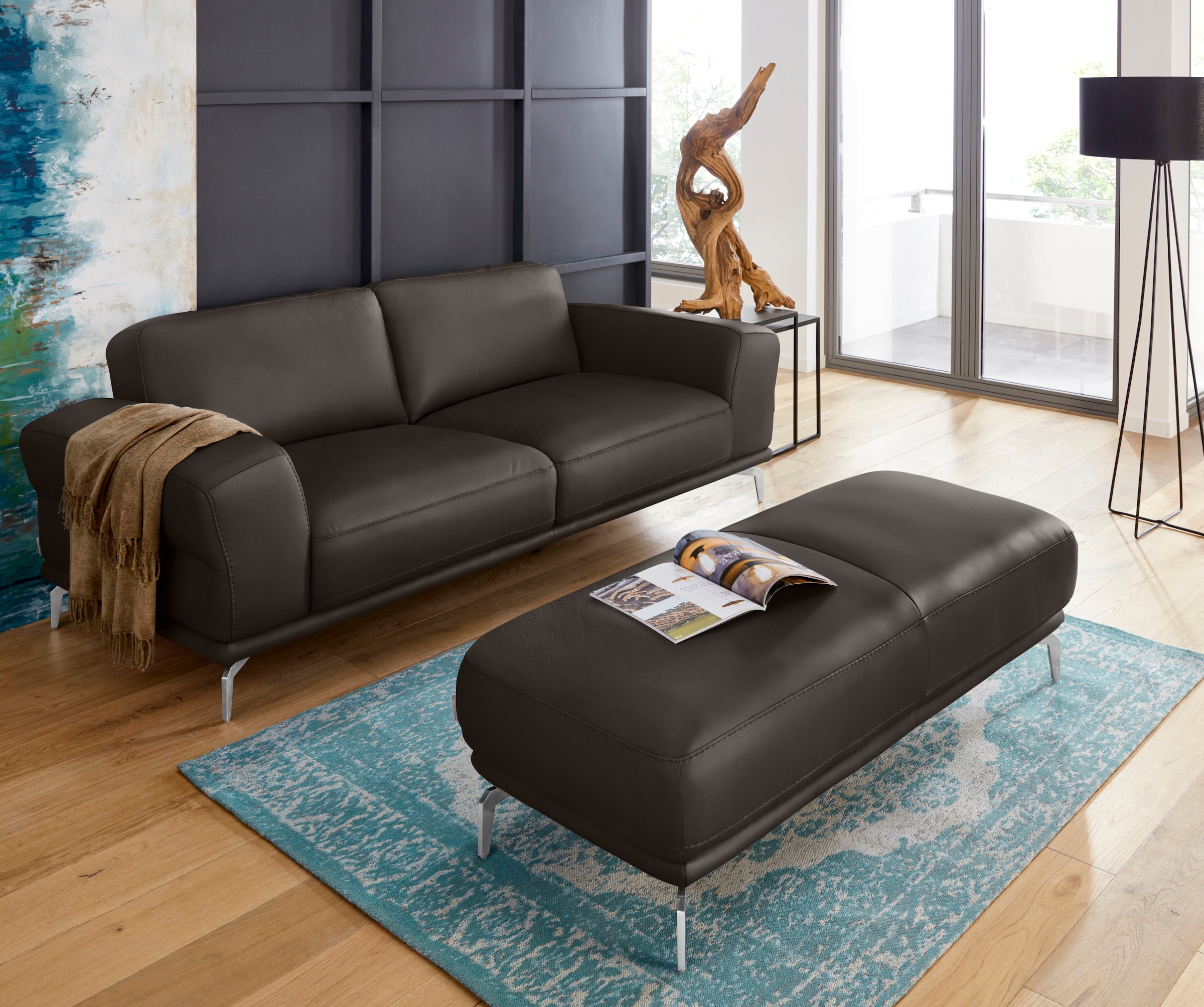W.SCHILLIG 2,5-Sitzer »montanaa Designsofa mit erstklassigem Sitzkomfort, Ferderkern« mit Metallfüßen in Chrom glänzend, Breite 212 cm