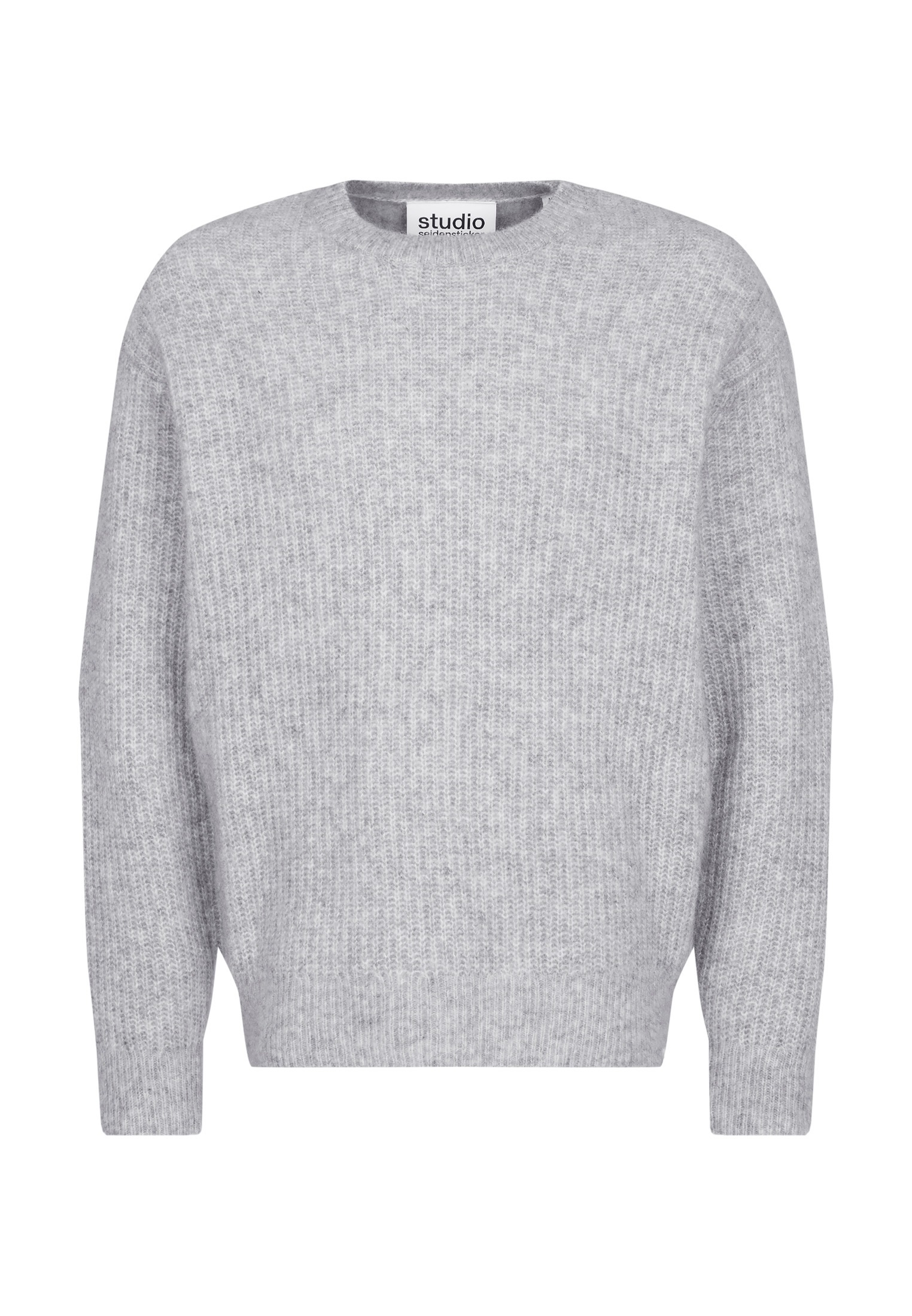 studio seidensticker Strickpullover 1/1 Rundhals Einfarbig meliert