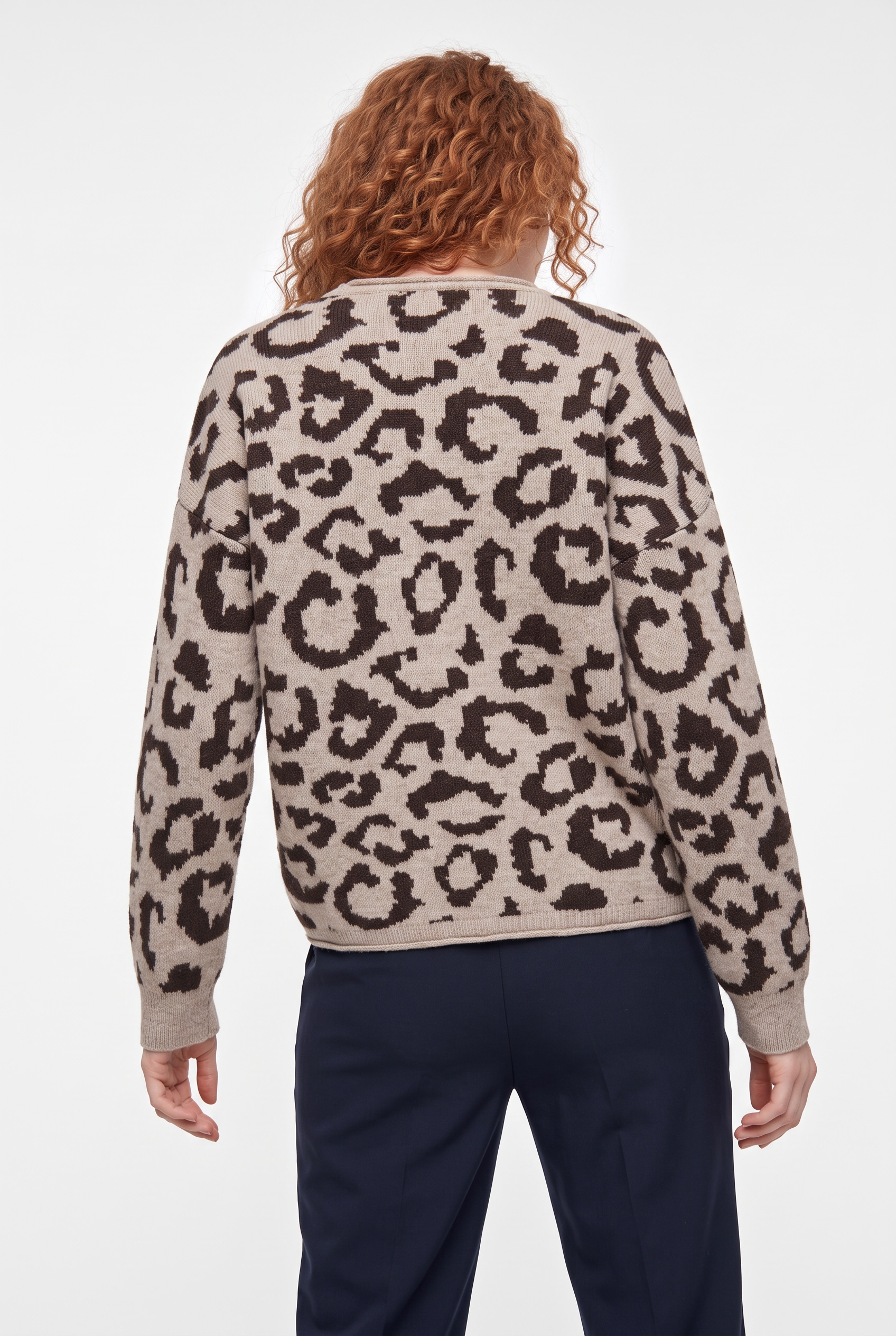 ONLY Rundhalspullover »ONLJADE ANIMAL LS O-NECK NOOS KNT« Kunstfaser, regular fit