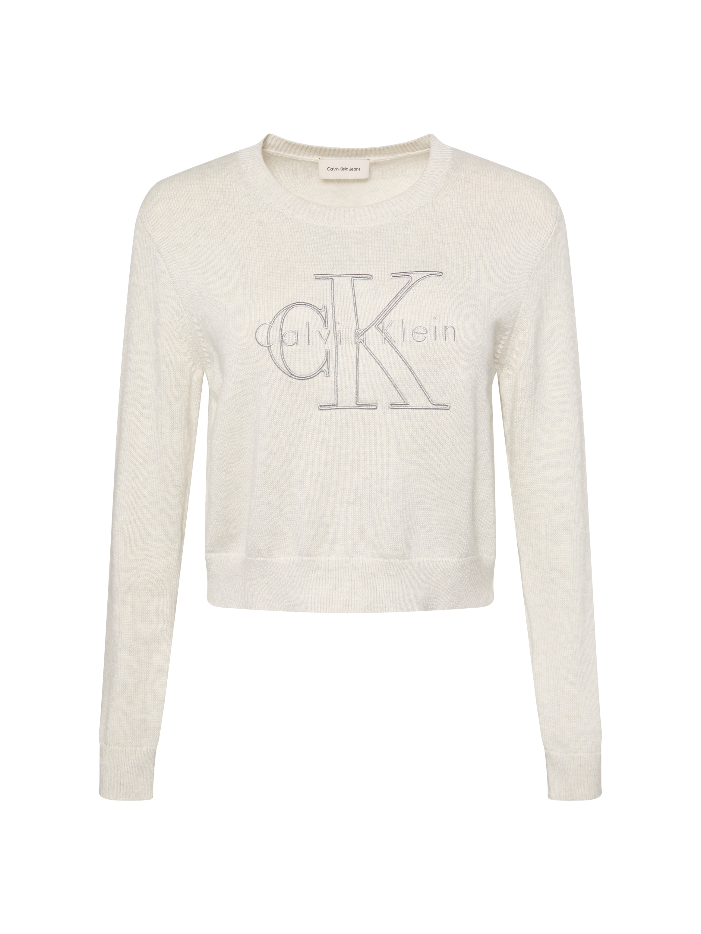 Calvin Klein Jeans Strickpullover Feinstrick, reine Baumwolle, Stickerei