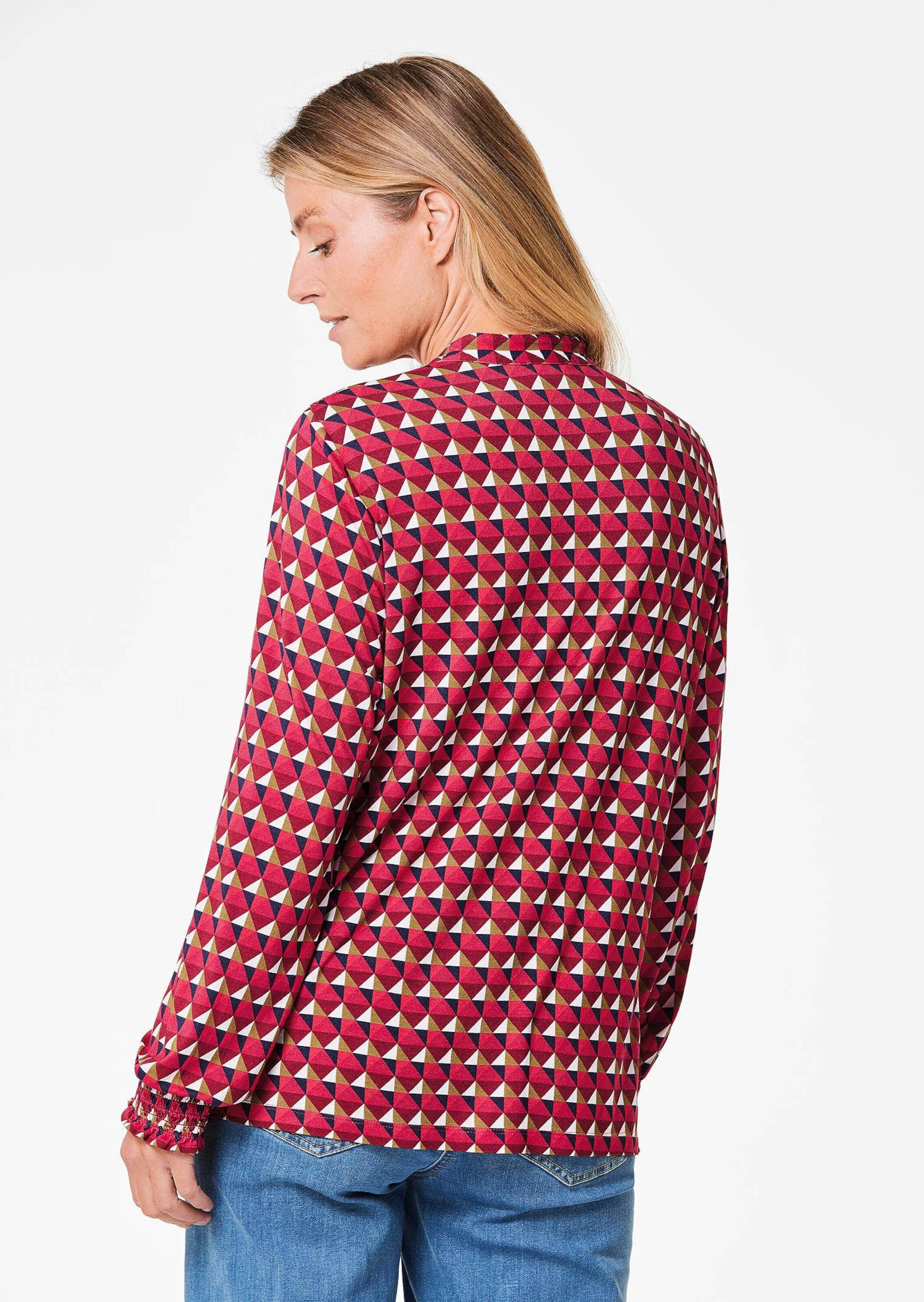 GOLDNER Langarmbluse »Jerseybluse Jerseybluse mit modischen Smok-Details«