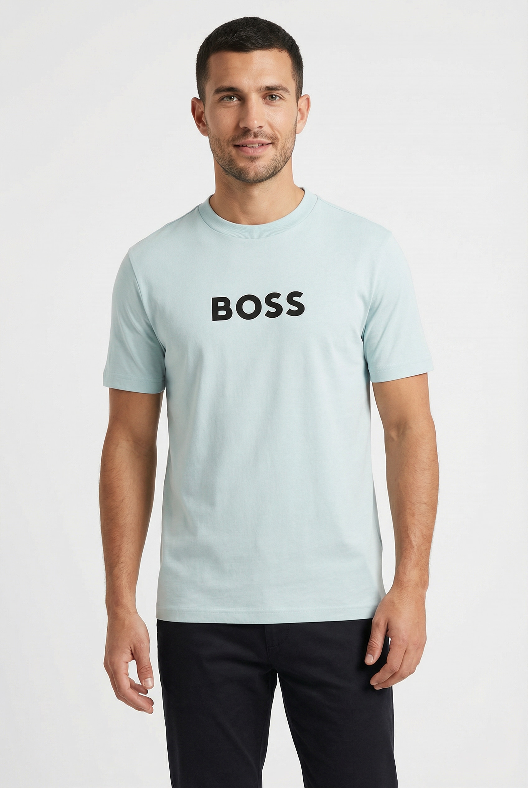 BOSS GREEN T-Shirt Rundhalsausschnitt, Regular Fit, Boss-Logodruck
