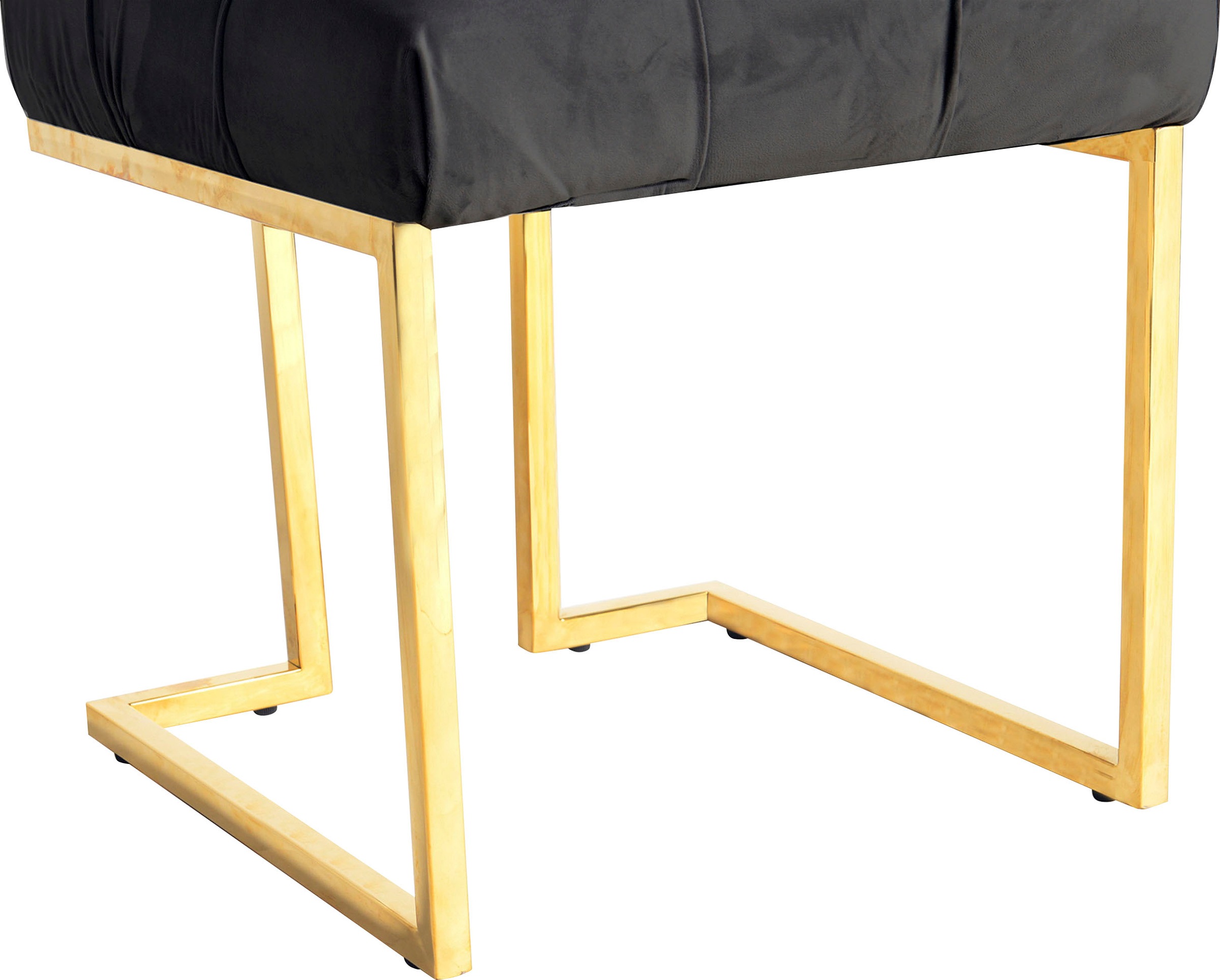 Kayoom Sitzhocker »Hocker Rare, Edler Touch durch goldenes Gestell«, (1 St.), eckig, samtweich, gesteppt, mit Zierknöpfen, Edelstahlgestell