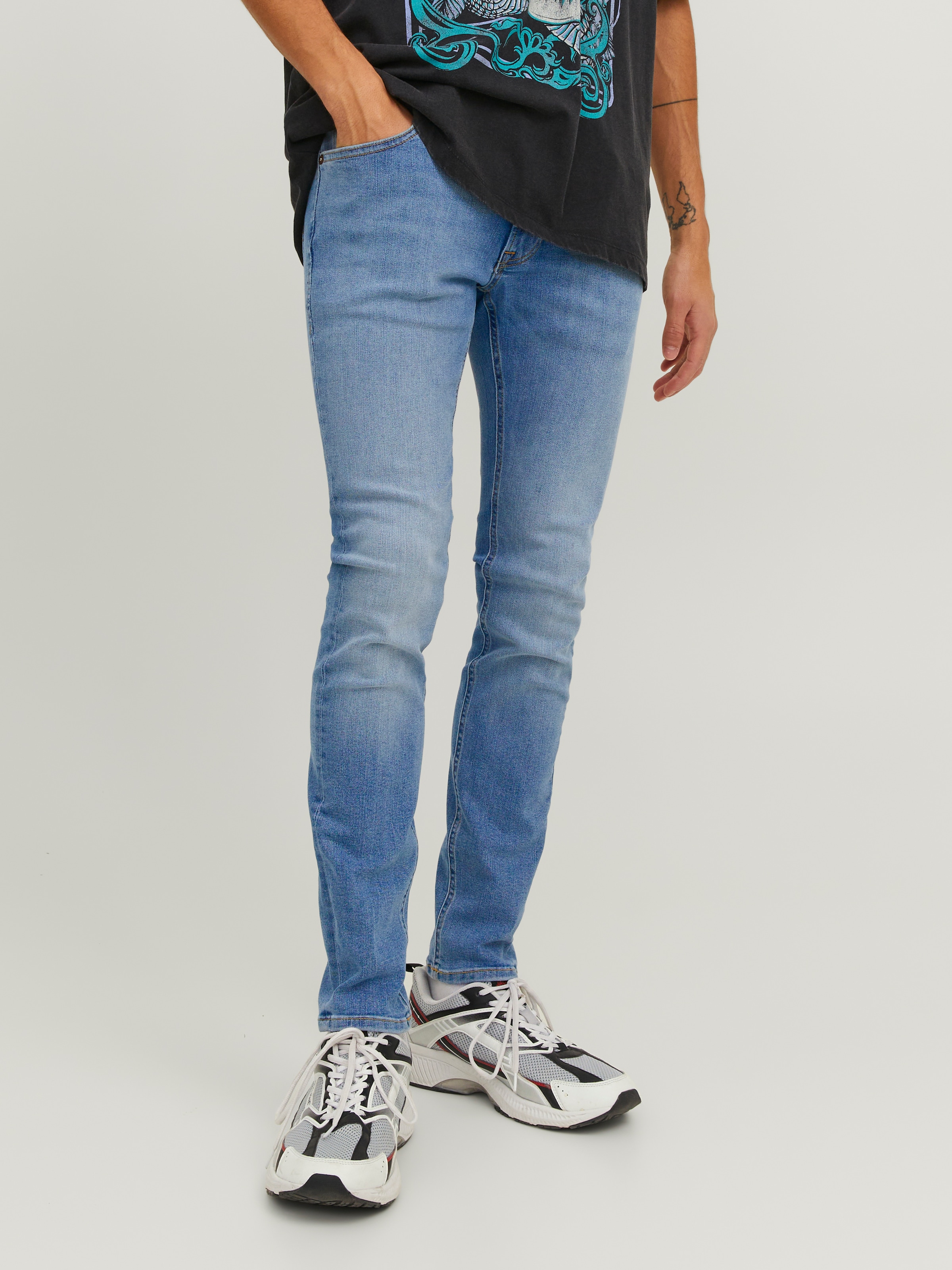 Jack & Jones Skinny-fit-Jeans »JJILIAM  Skinny Jeans mit Used-Waschung für schlanke Silhouette« Abriebeffekte, modisch, skinny fit, Baumwollmischung,