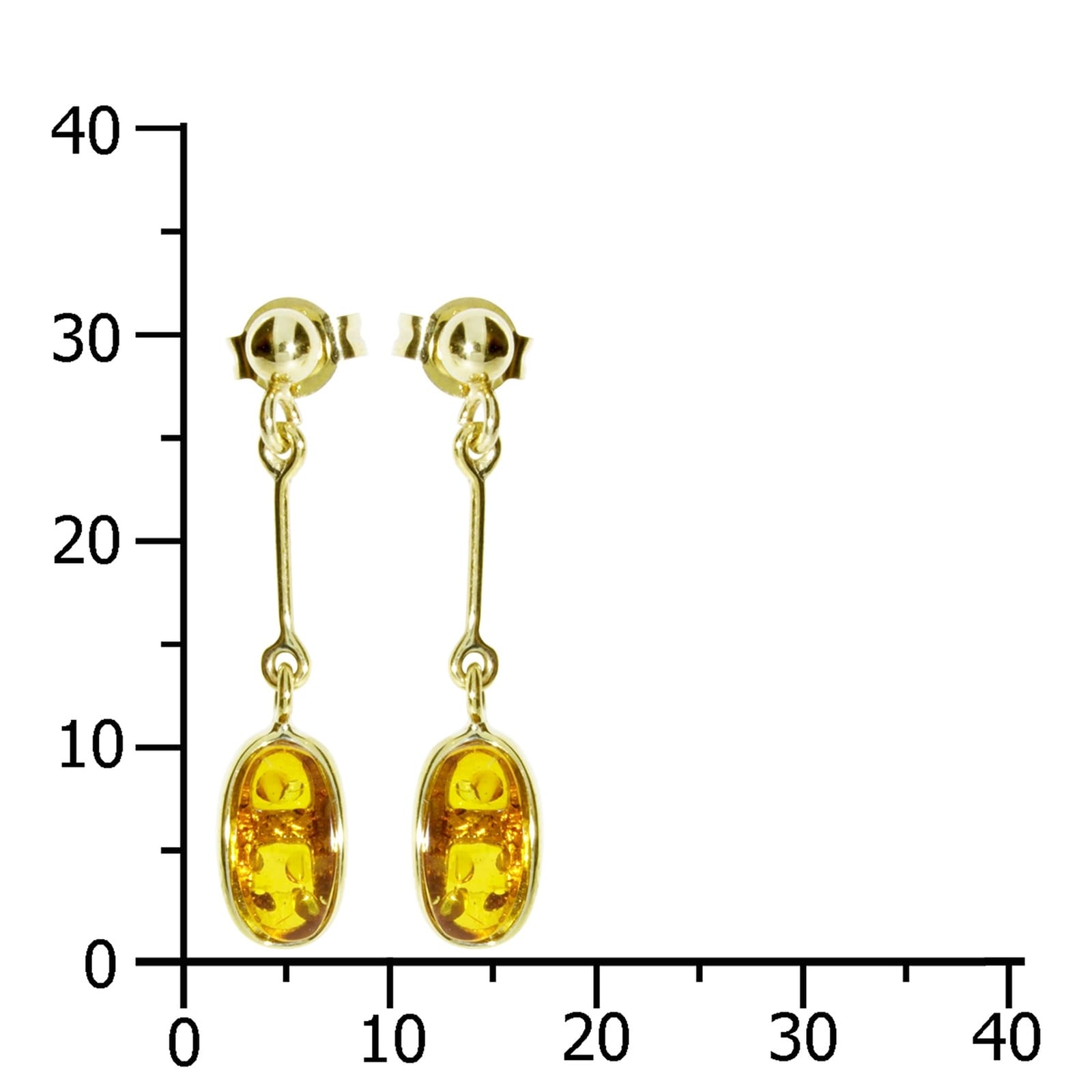 OSTSEE-SCHMUCK Paar Ohrhänger »- Classic 10 x 5 mm - Gold 333/000 - Bernstein«