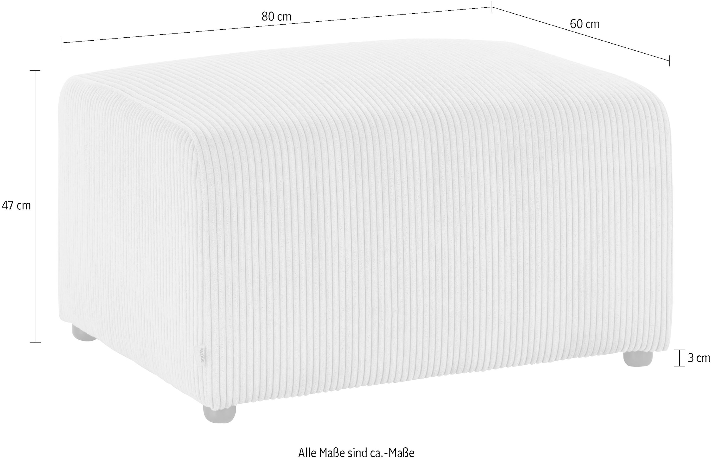 andas Hocker »Alesund« als Einzelteil oder Teil des Modulsofas