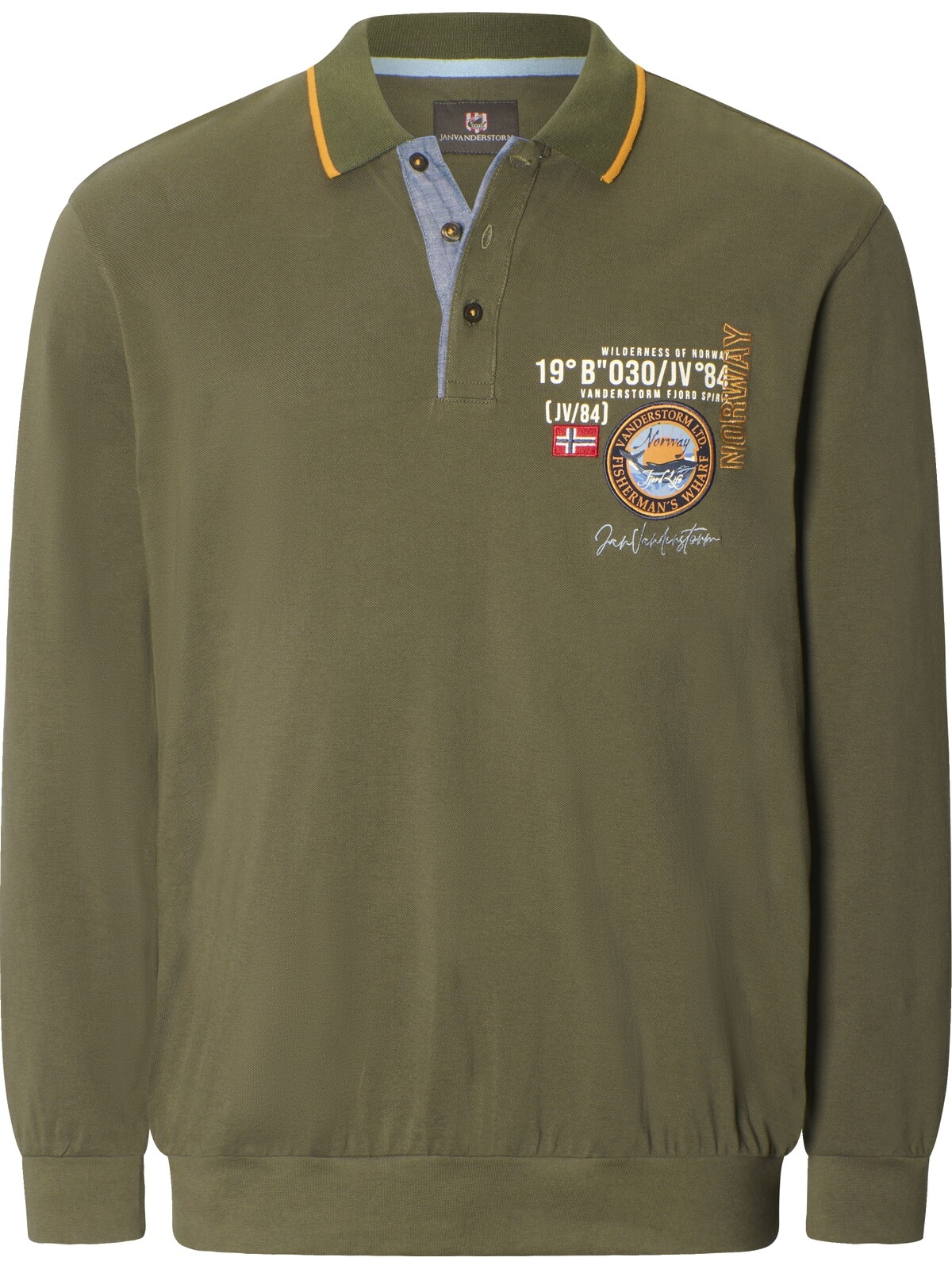 Jan Vanderstorm Langarm-Poloshirt »Langarm-Poloshirt LOKI«