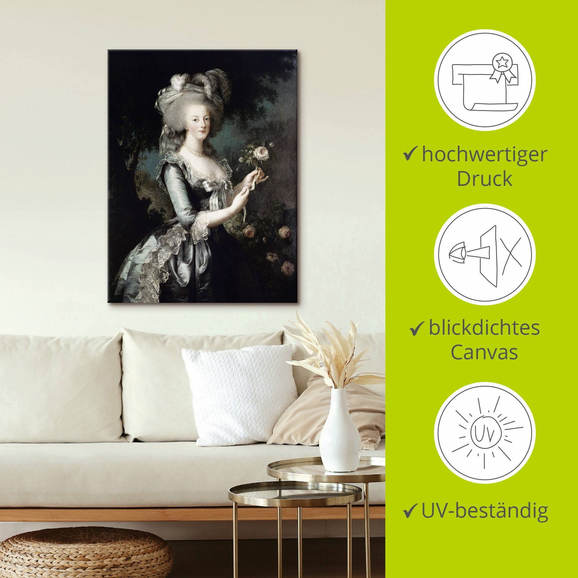 Artland Wandbild »Marie Antoinette, 1783«, Menschen, (1 St.), als Alubild, Outdoorbild, Leinwandbild, Poster in verschied. Größen