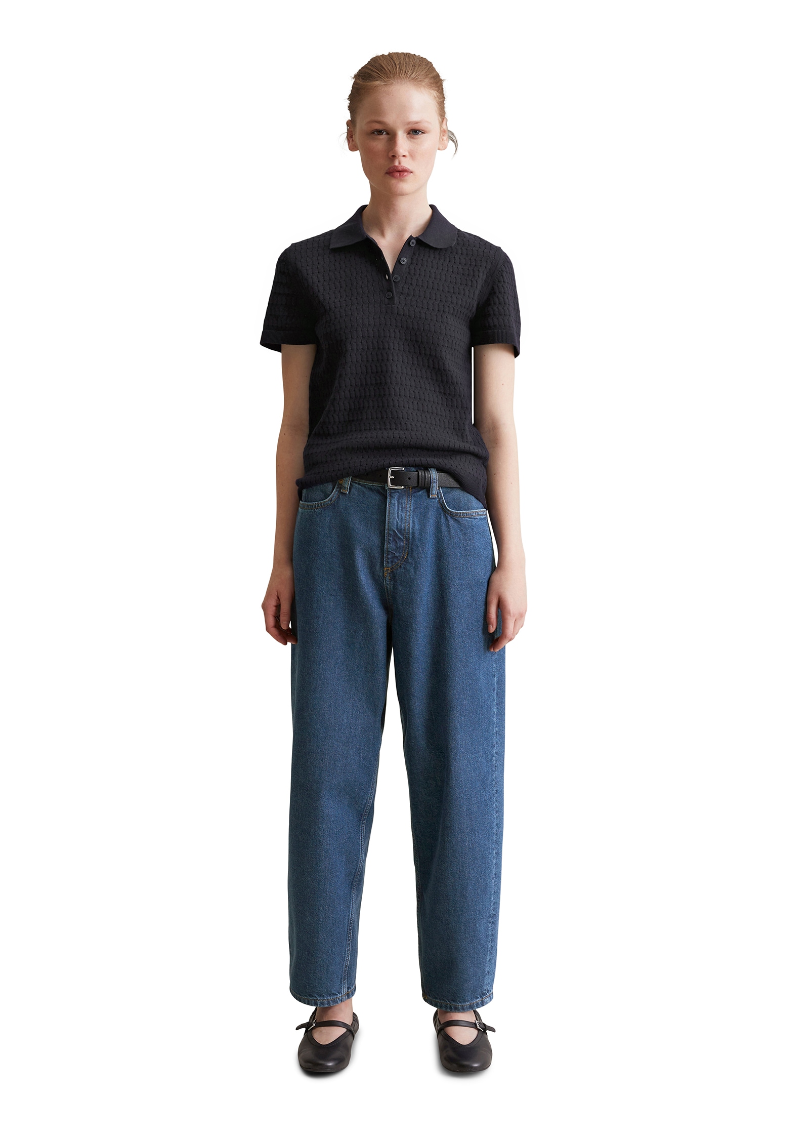 Marc O'Polo DENIM Poloshirt, aus Strick, modisches Muster, regular