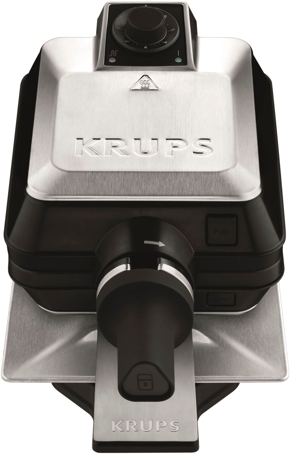 Krups Waffeleisen »Professional, für 2 dicke Waffeln, spülmaschinengeeignete Platten«, 1200 W, 7 Bräunungsstufen und Vorheizfunkion, drehbar, Auffangschale, FDD95D