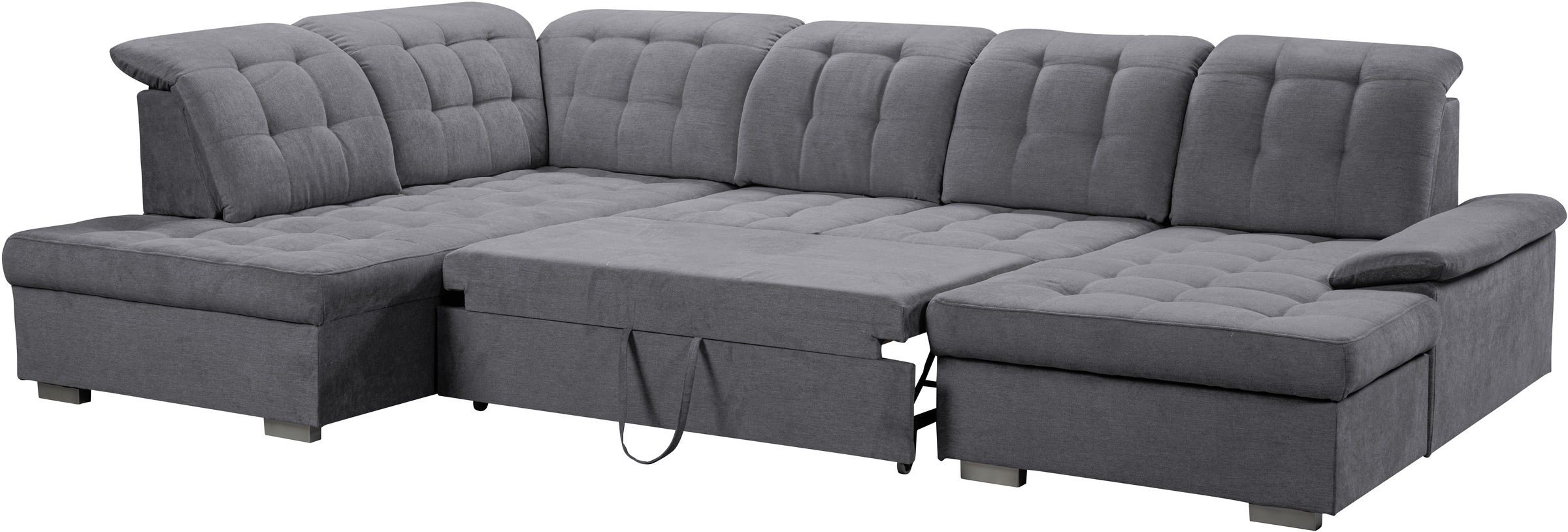 WERK2 Wohnlandschaft »Kordula-New U-Form«, Sofa in U-Form mit Schlaffunktion & Bettkasten, Schlafcouch