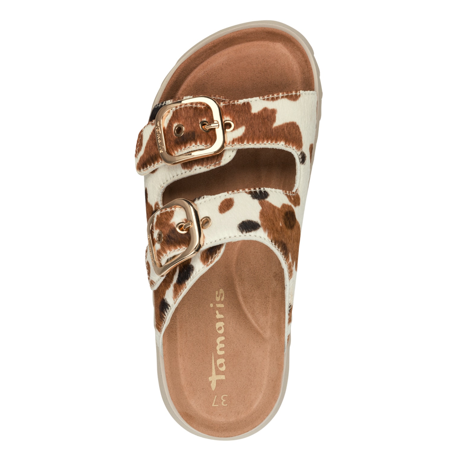 Tamaris Pantolette  Sommerschuh, Schlupfschuh mit angesagtem Kuhmuster
