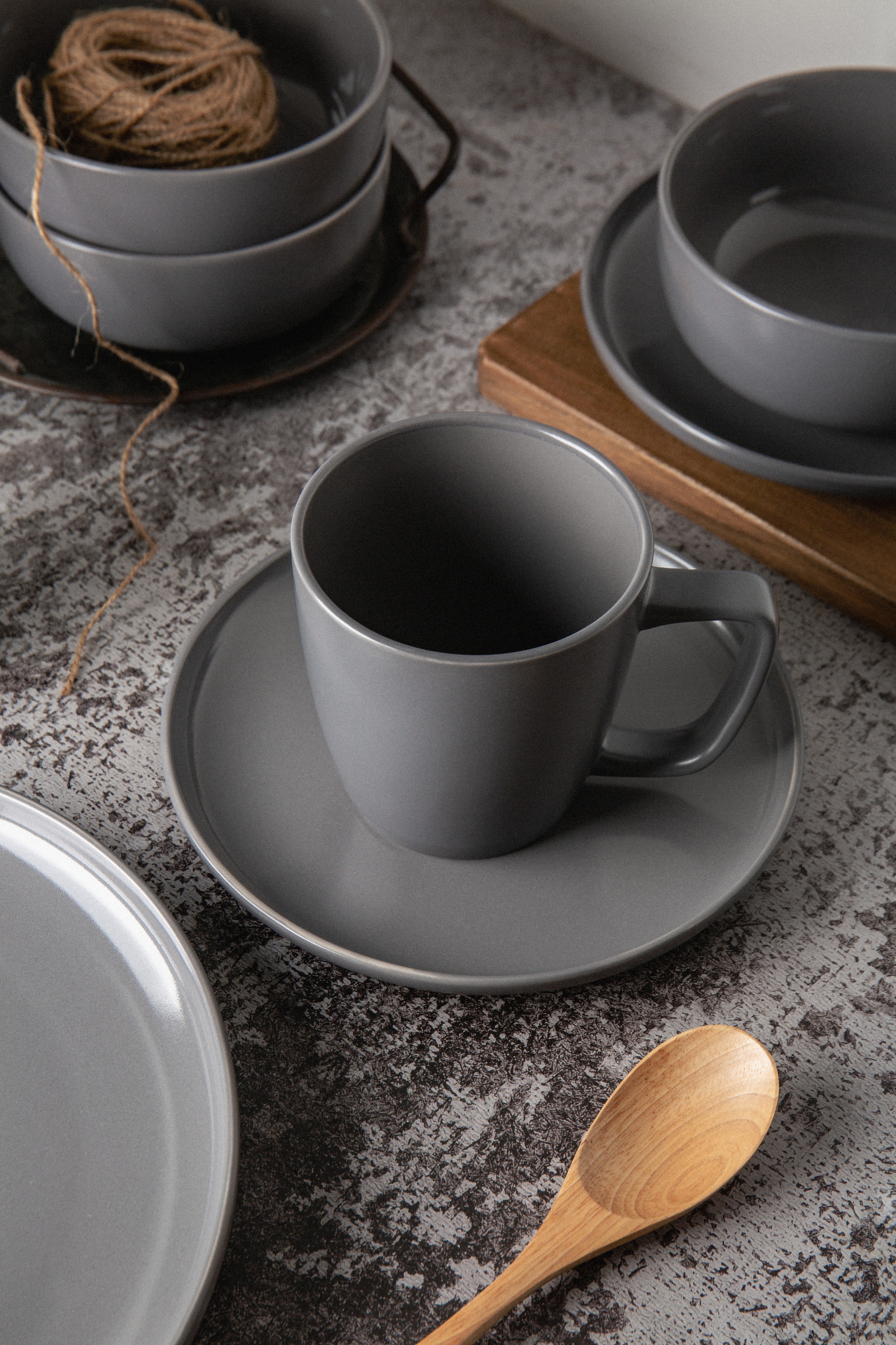 my home Geschirr-Set »Timula, außen matt, innen glänzend« spülmaschinenfest und mikrowellengeeignet