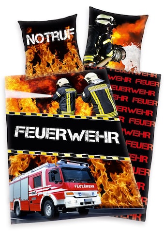 Kinderbettwäsche »Feuerwehrmann Sam«, (2 tlg.), mit Feuerwehrmann Motiv