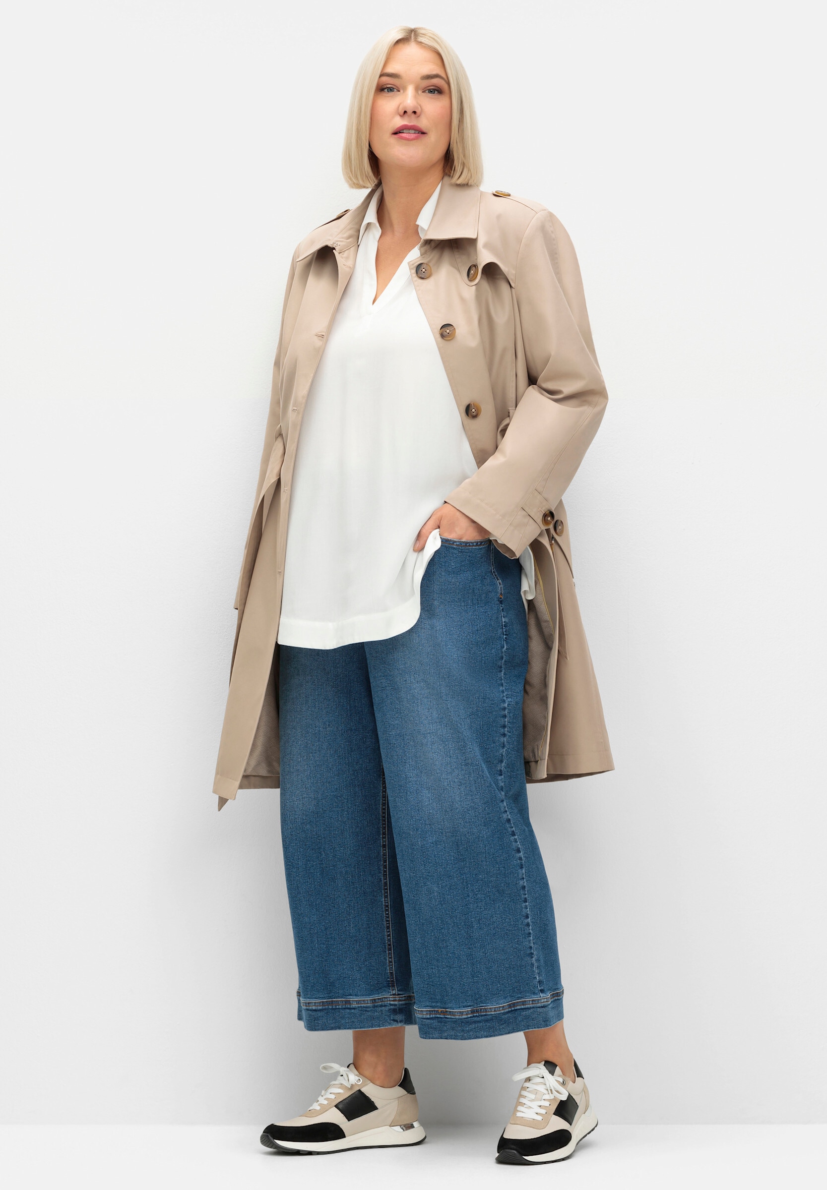 Sheego Longbluse »Tunika Tunika mit Hemdkragen und V-Ausschnitt«