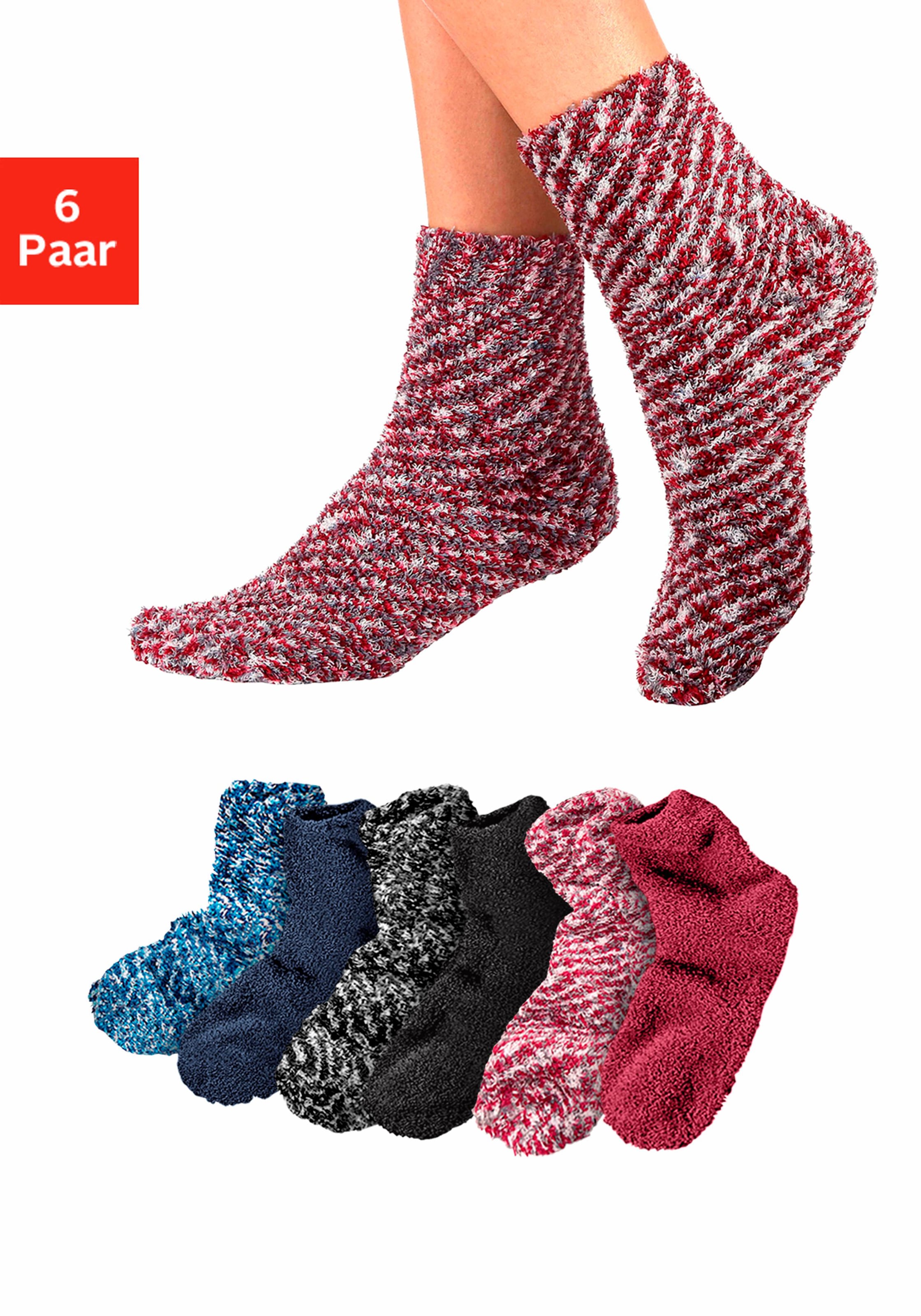 Kuschelsocken, (Packung, 6 Paar), in Flausch-Qualität