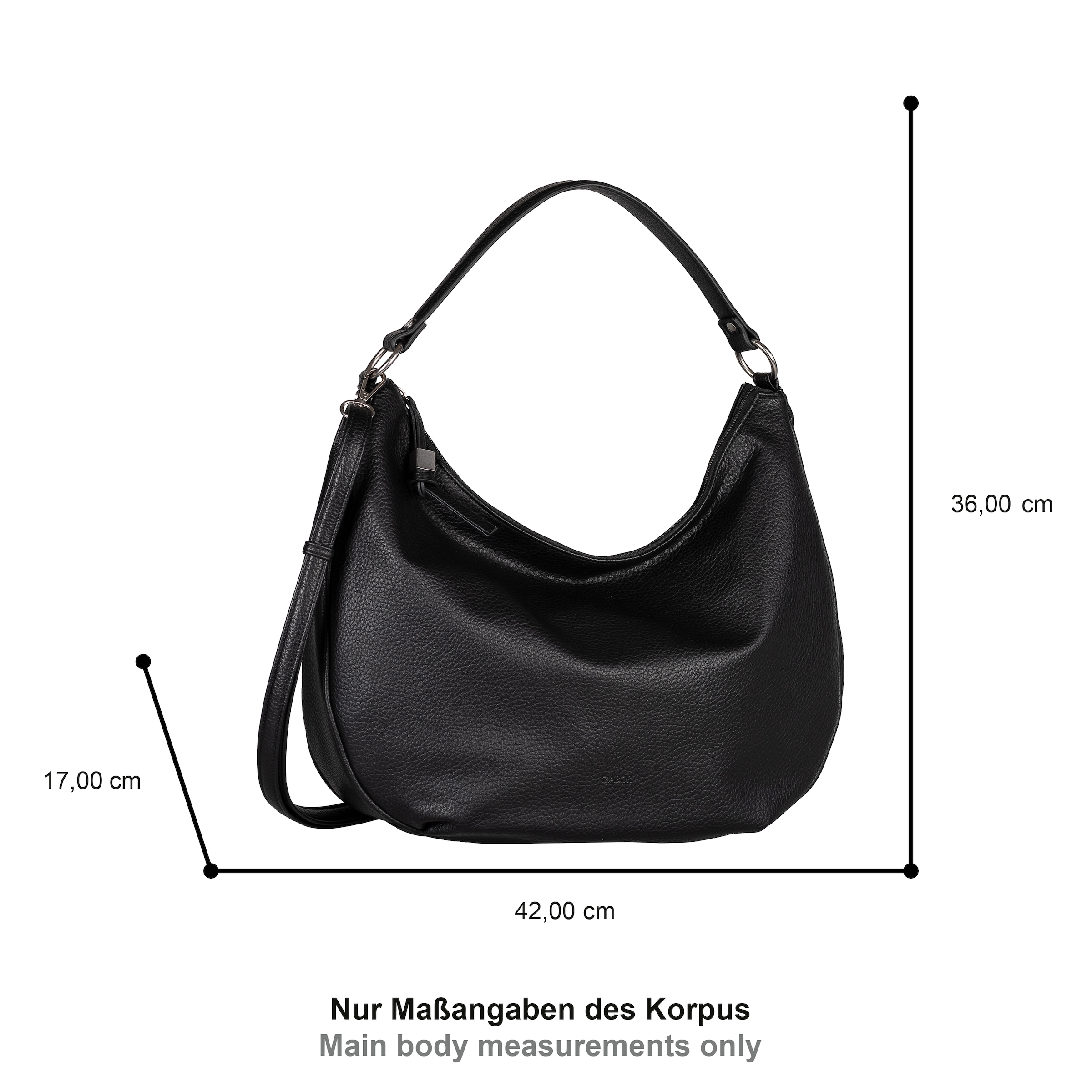 Gabor Hobo »Rosina« Umhängetasche, Schultertasche mit markantem Metal-Emblem