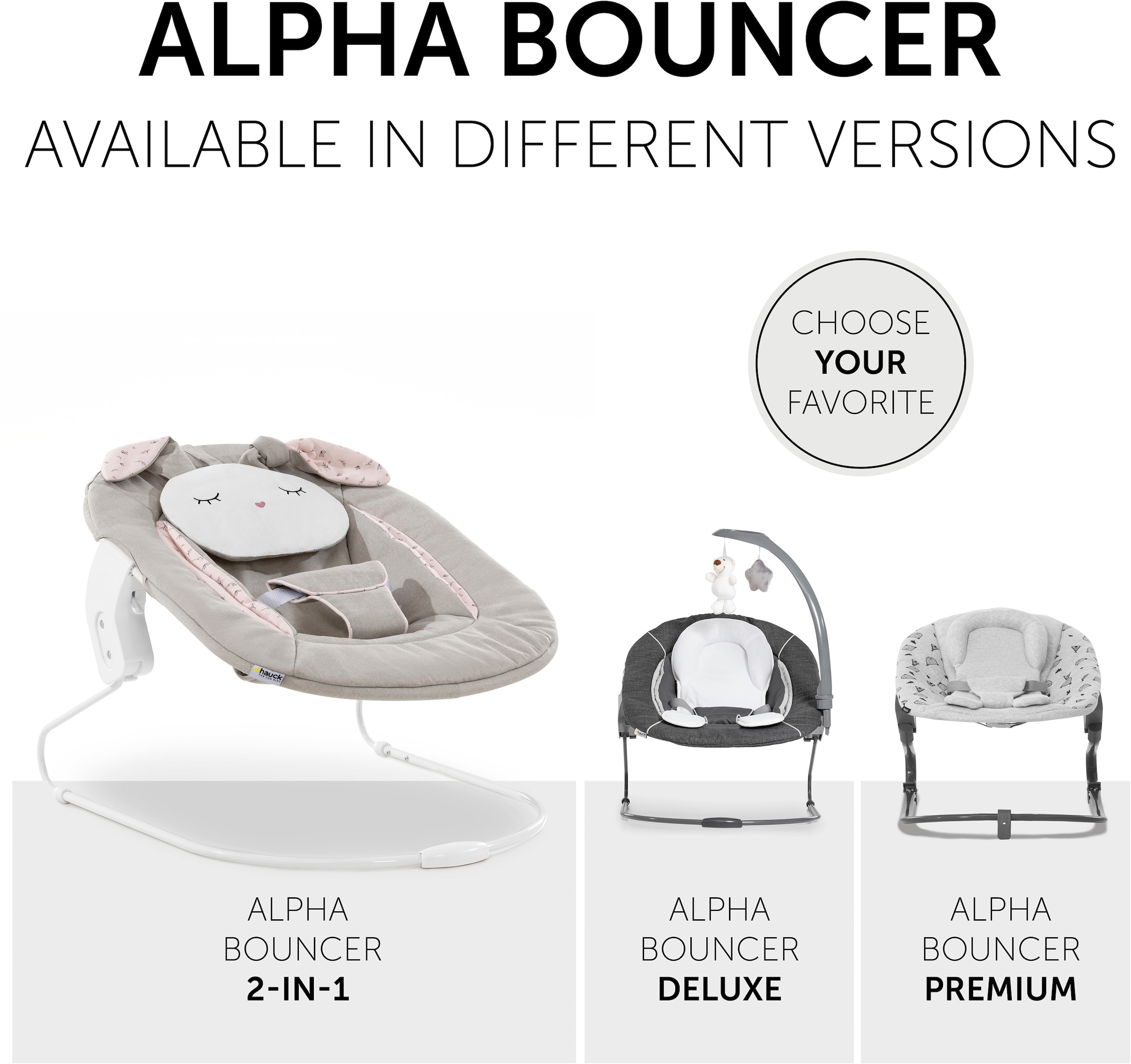 Hauck Hochstuhlaufsatz »Alpha Bouncer 2in1 Wippenaufsatz, Powder Bunny beige Bloom« bis, 9 kg, mit Wippgestell, für Neugeborene, passend für ALPHA+ Holzhochstuhl