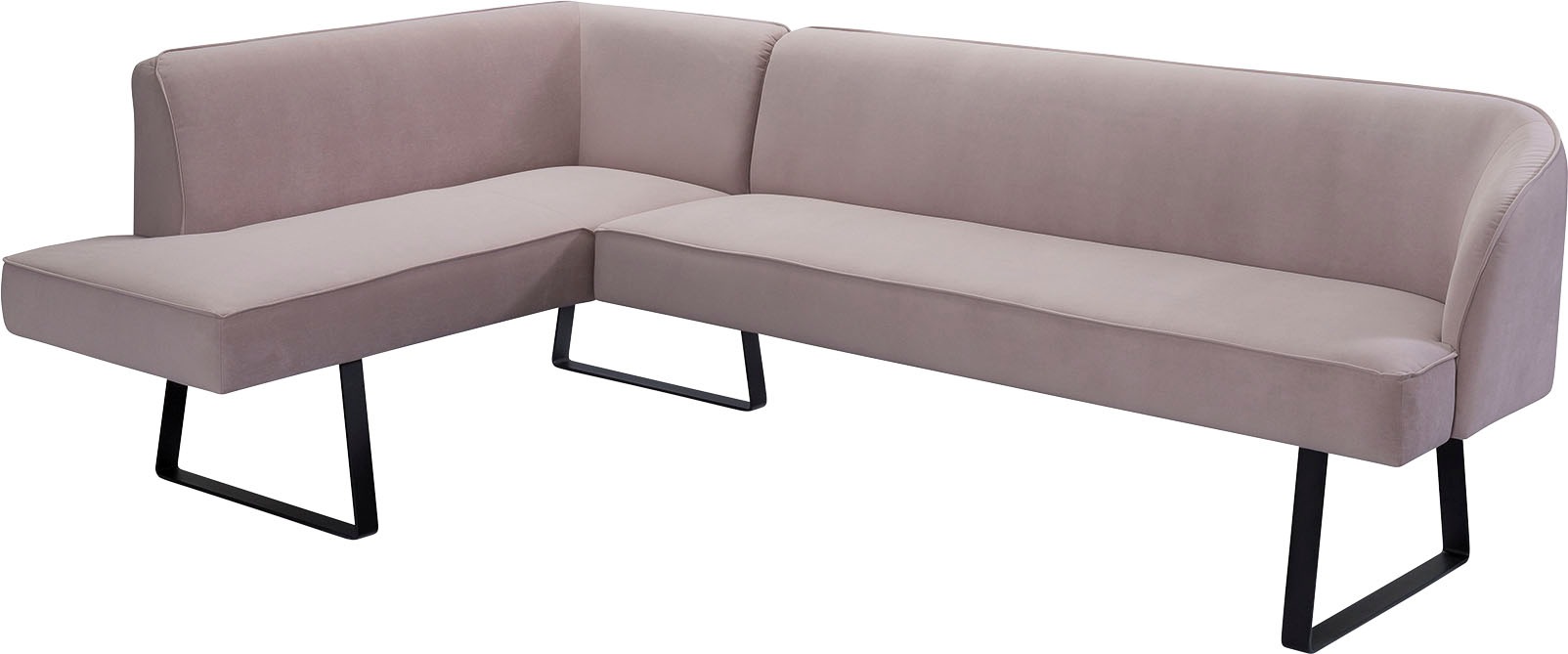 exxpo - sofa fashion Eckbank »Americano«, mit Keder und Metallfüßen, Bezug in verschiedenen Qualitäten