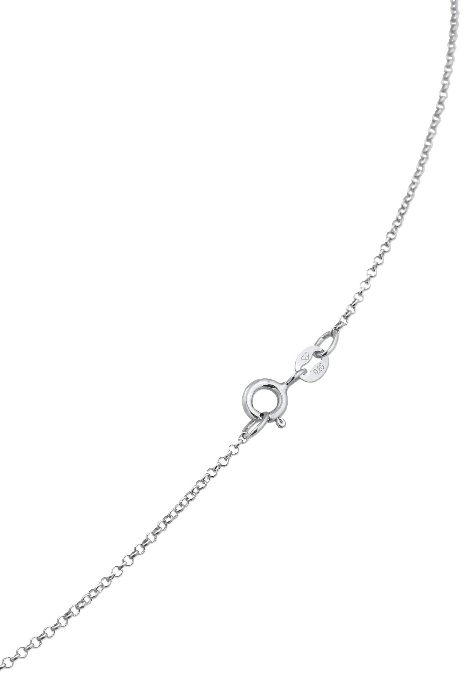 Elli Kette mit Anhänger »Halskette Plättchen Coin Rund Matt Struktur 925 Silber«