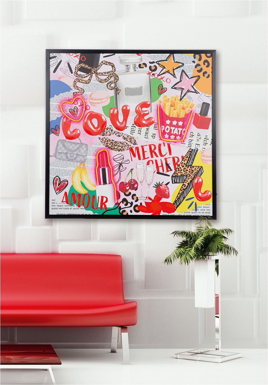 GILDE Leinwandbild »Bild quadratisch OOH LALA« Abstrakt 1 Stk. tlg.