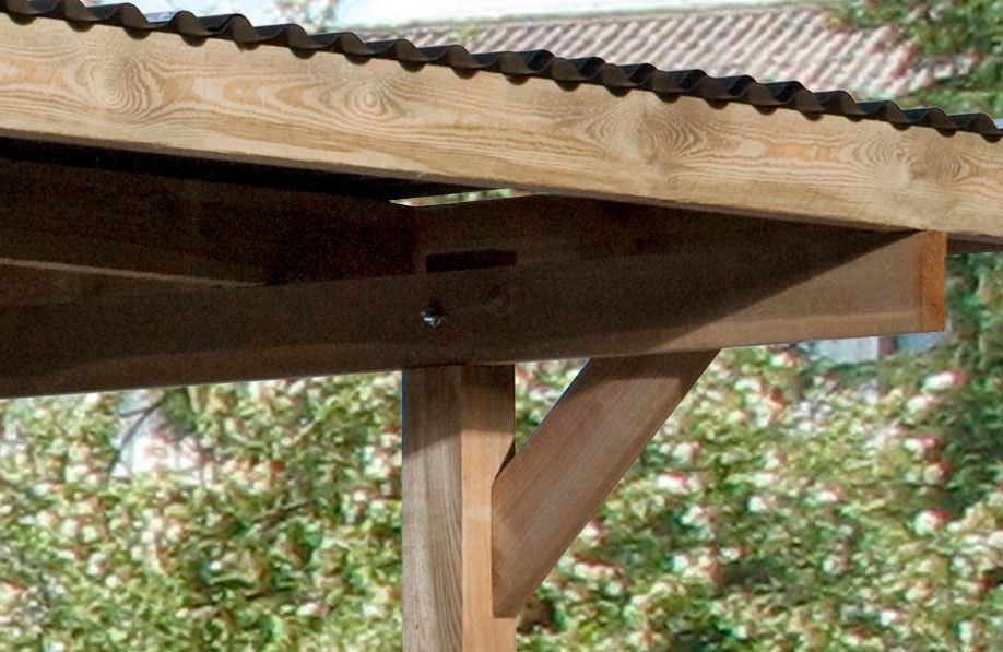 weka Einzelcarport »606 A Gr.1«, Holz, 250 cm, braun, mit Rundbogen