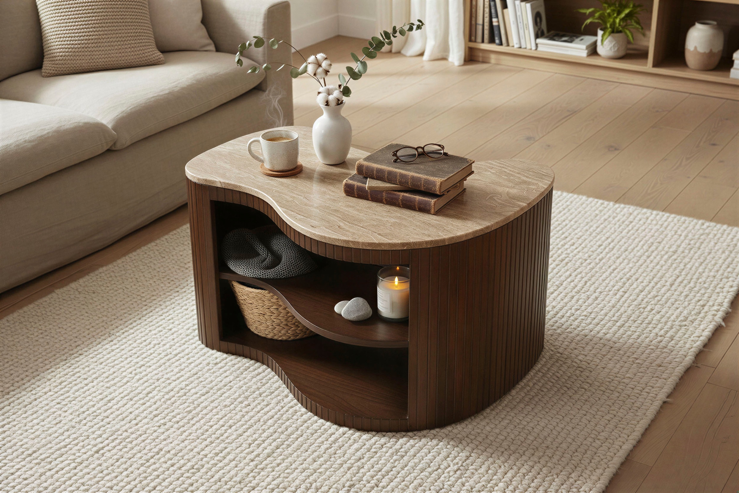 SIT TV-Board »Dallas aus Mango massiv mit Lamellenfront & 2 offenen Fächern« 1 Stk. tlg. 2-in-1 als TV-Board oder Couchtisch mit Lamellenfront