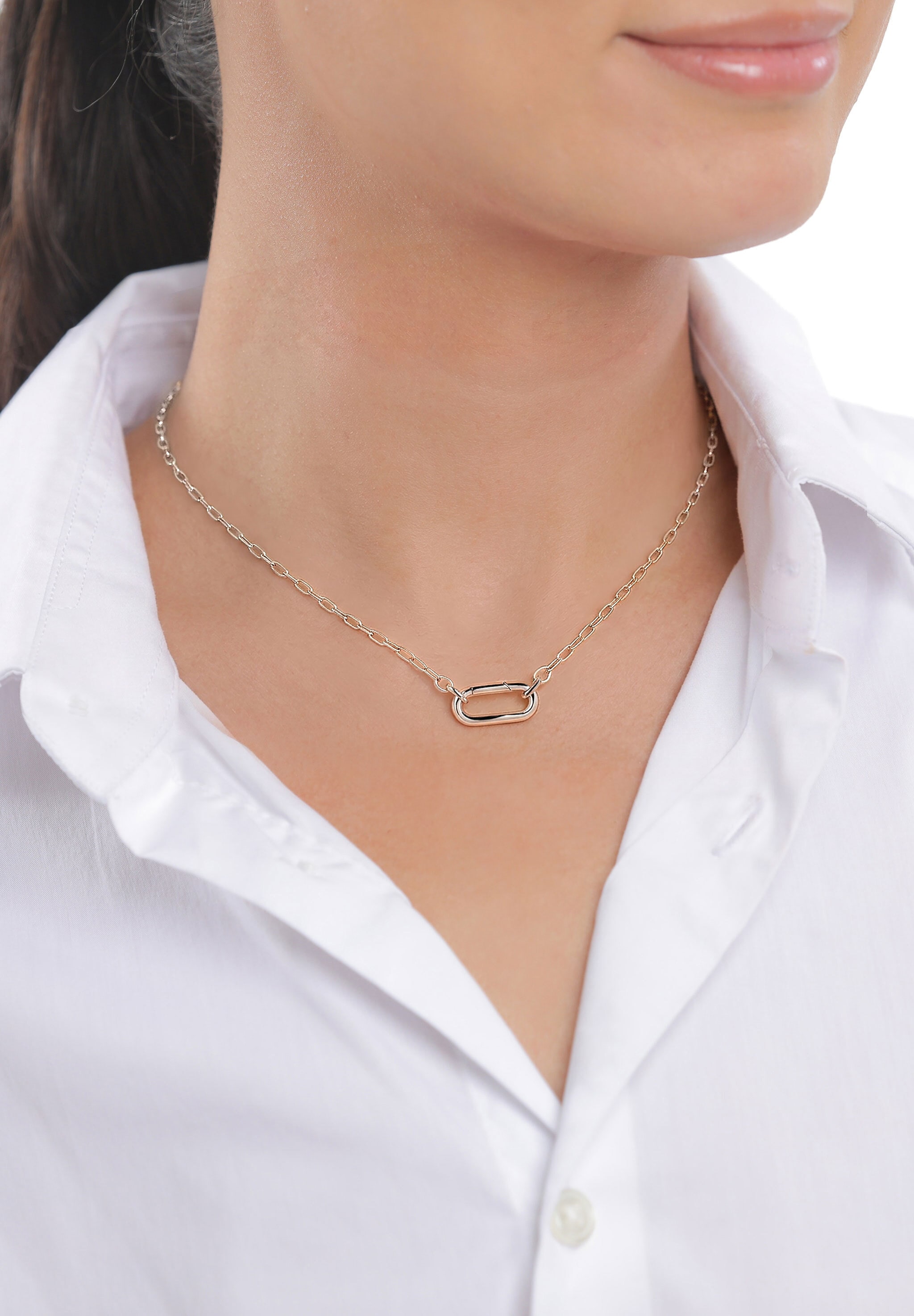 Elli Kette ohne Anhänger »Halskette Karabiner-Charm 925 Sterling Silber«