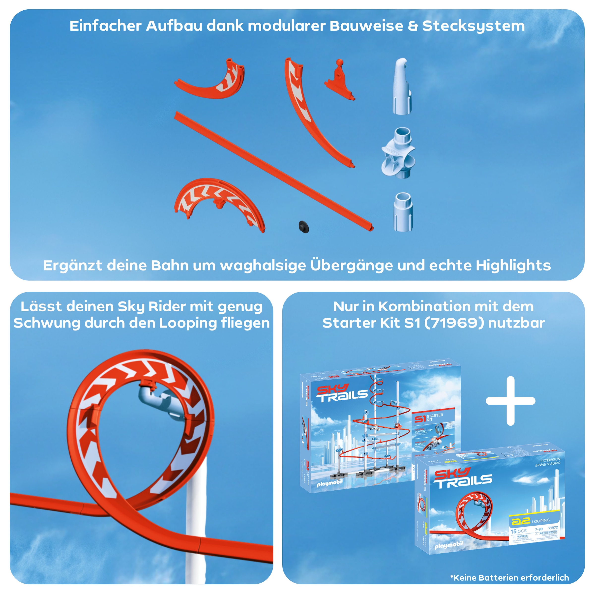 Playmobil® Konstruktions-Spielset »Looping a2 (71972), Sky Trails«, (15 St.), Made in Europe