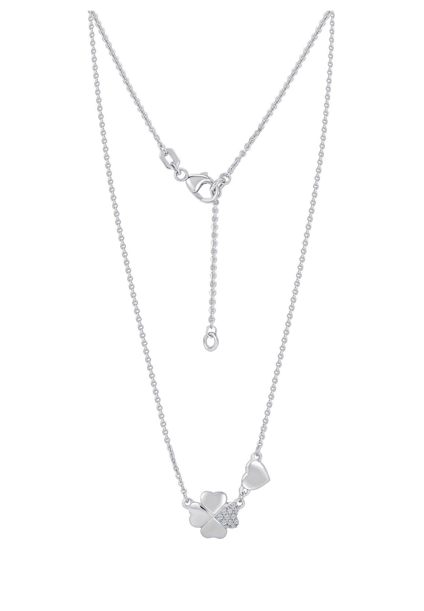 ONE ELEMENT Silberkette »Zirkonia Kleeblatt Halskette aus 925 Silber  45 cm«