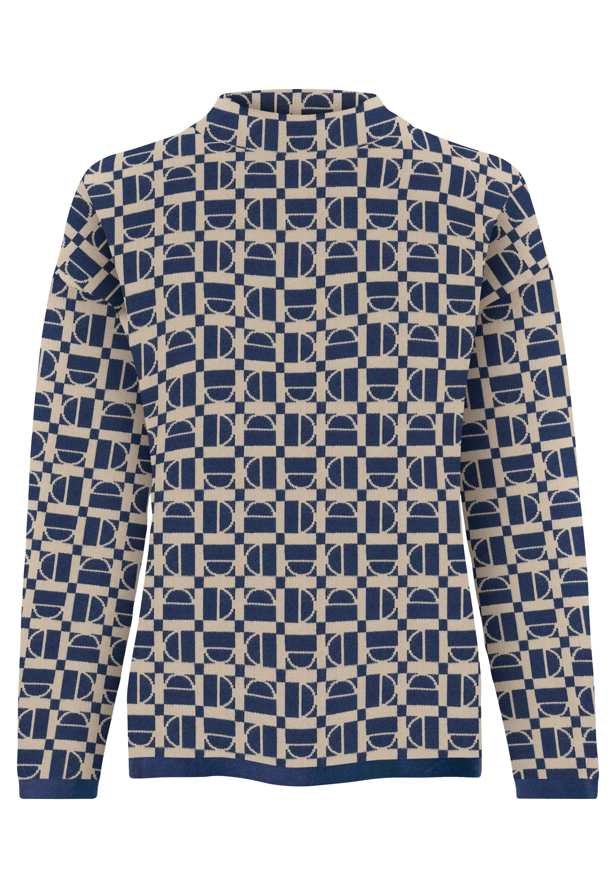 heine Strickpullover »Jacquard-Pullover Stehkragenpullover in grafischem Jacquard-Muster«