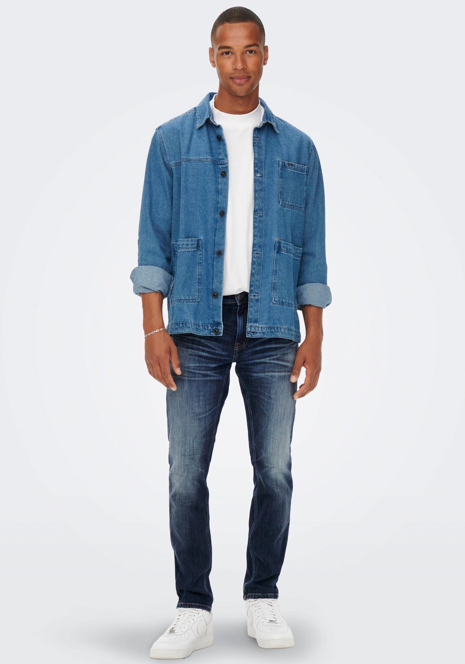 ONLY & SONS Straight-Jeans »ONSWEFT REGULAR WB 0021 TAI DNM NOOS«, im 4-Pocket-Style