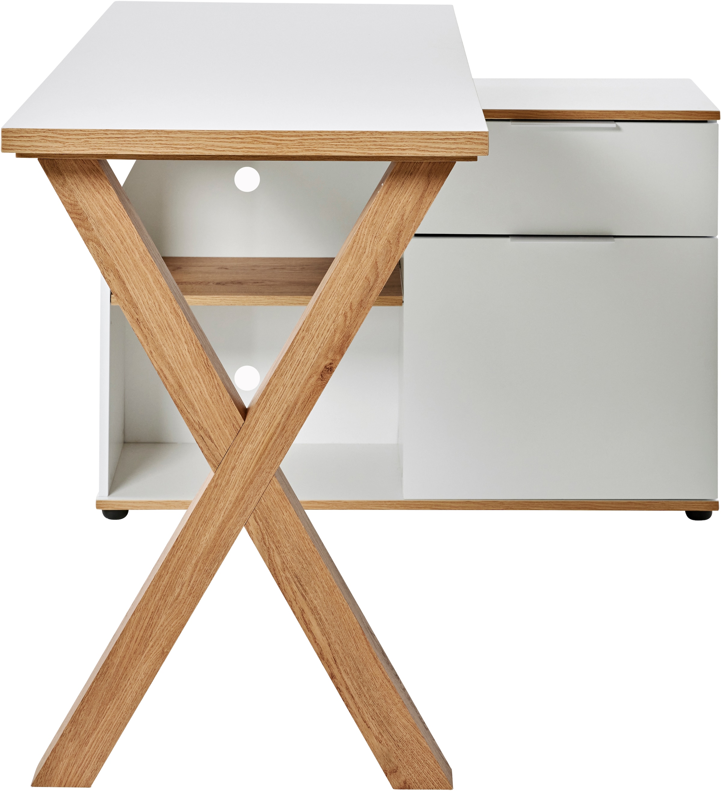 Jahnke Eckschreibtisch »X-CLUB C 40 E«, (1 St.), Eckschreibtisch, wechselseitig montierbar, X-Gestell