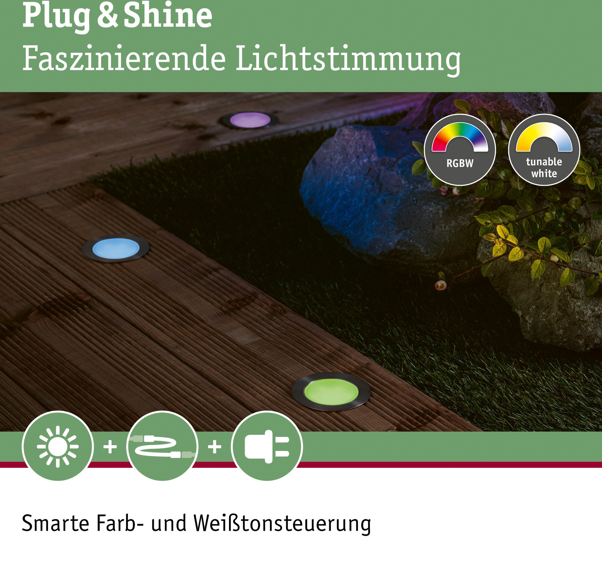 Paulmann LED Gartenleuchte »Outdoor Plug & Shine Einbauleuchte Floor RGBW IP67 ZigBee«, 1 flammig, IP67, ZigBee RGBW