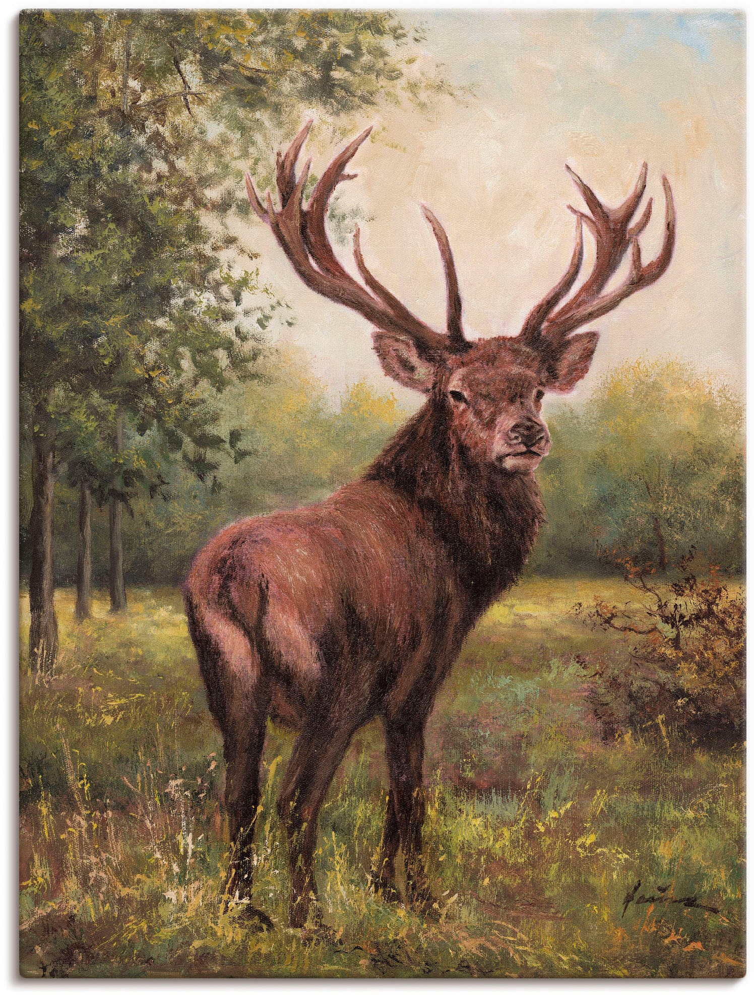 Wandbild Online Wildtiere, (1 in als Wandaufkleber Größen im »Hirsch«, Shop OTTO St.), Leinwandbild, Artland Poster, verschied.