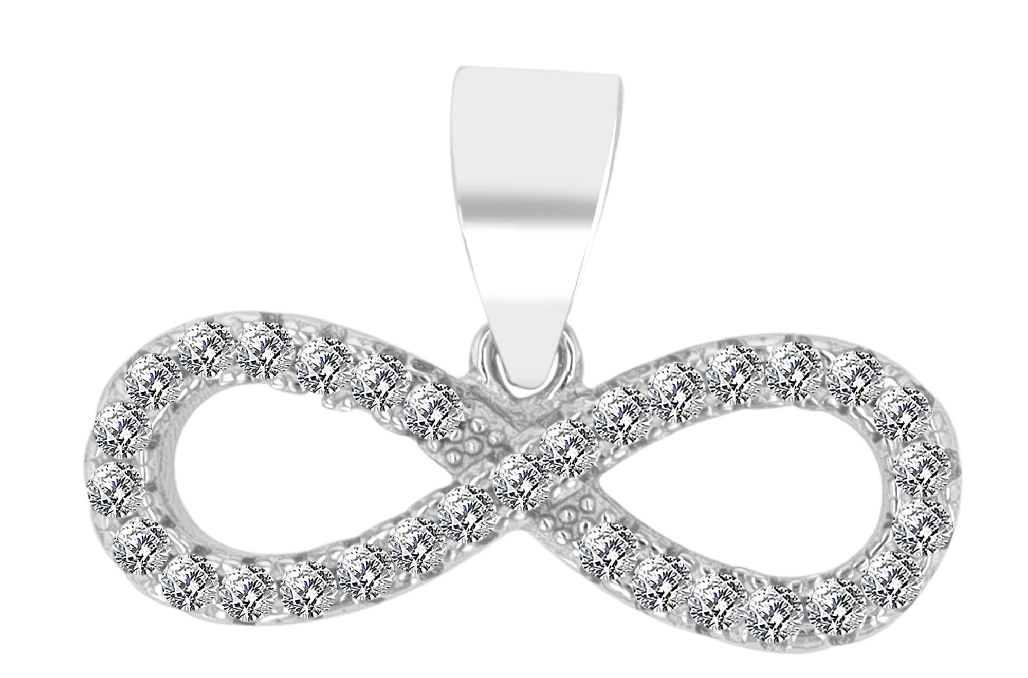 Adelia´s Kettenanhänger »Damen Anhänger ¿ Unendlichkeitszeichen Anhänger aus 925 Silber mit Zirkonia«