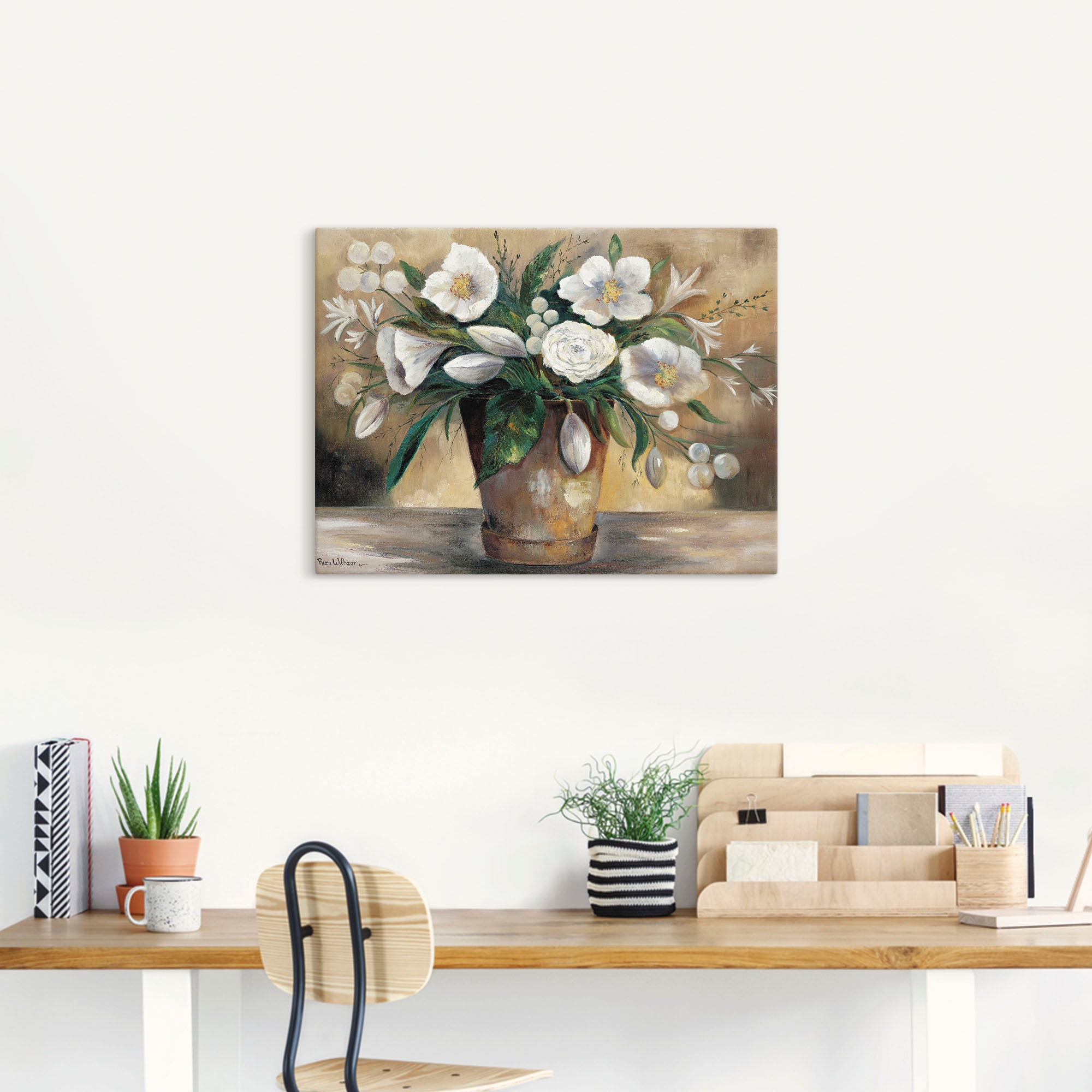 Artland Leinwandbild »Combination der Reinheit I«, Blumen, (1 St.), auf Keilrahmen gespannt